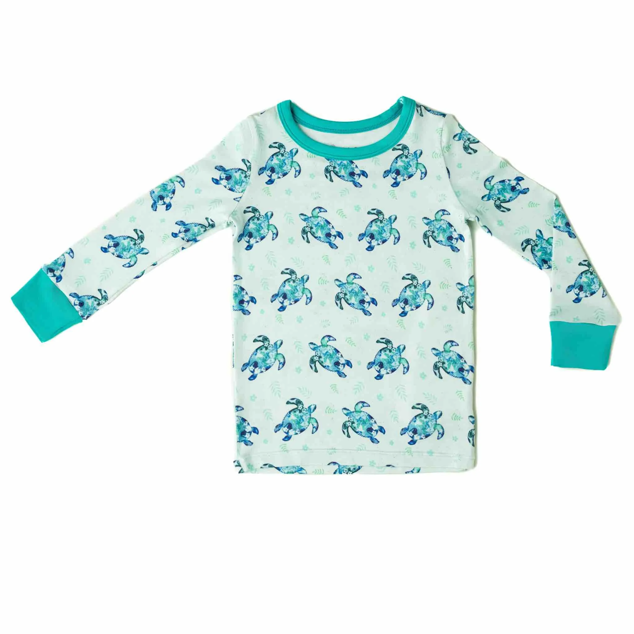 Sea of Turtles | Two-Piece Bamboo Long Sleeve Toddler & Kids Pajamas