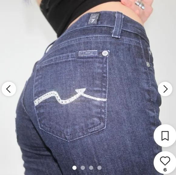 Seven for All Mankind Jeans Size 28 Rhinestone Pocket Boot Cut  NWT