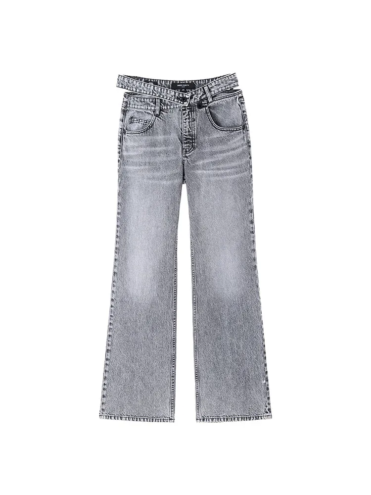 Sexy Hollow Waist Flared Jeans