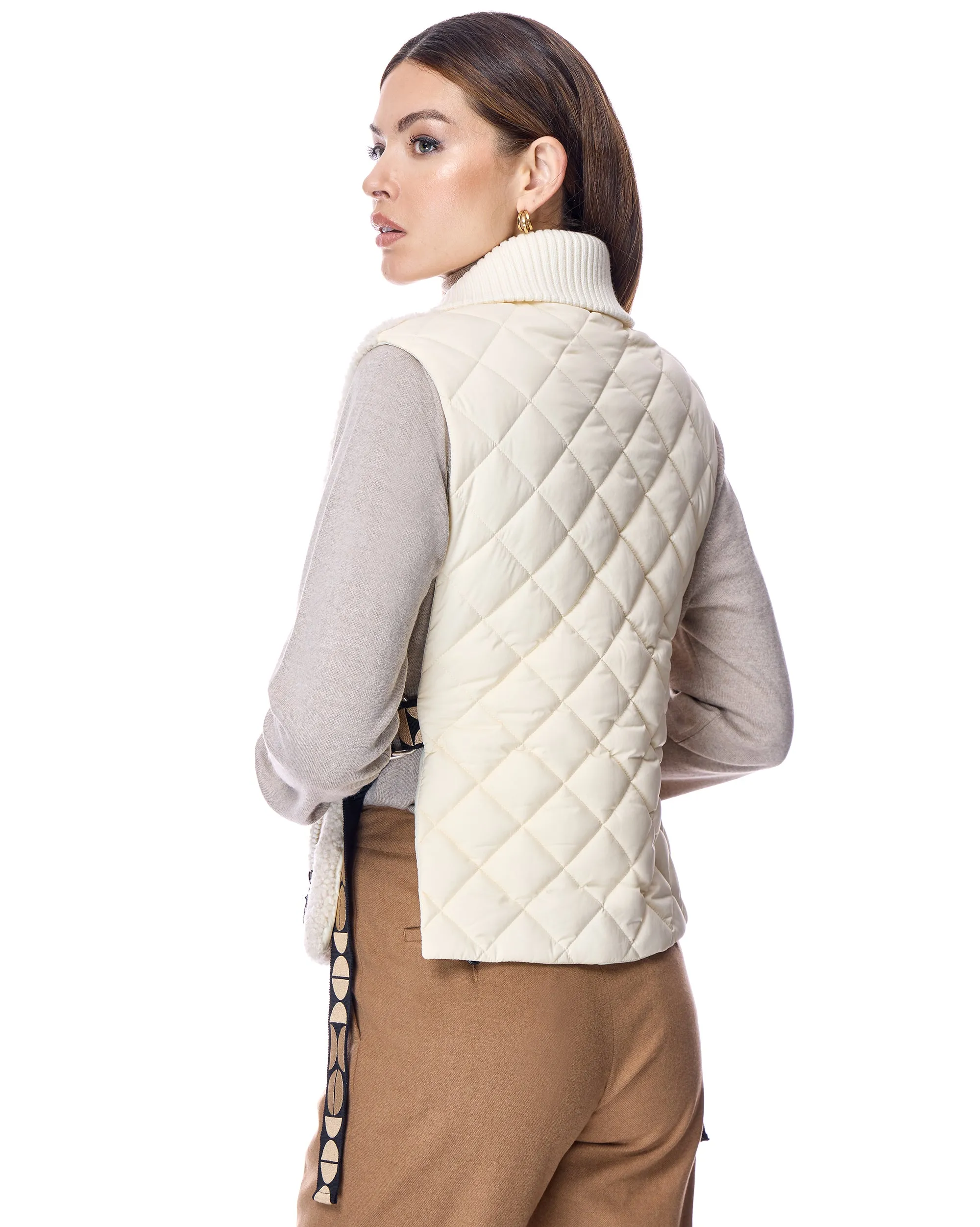 Shearling Lamb Vest with Nylon Back