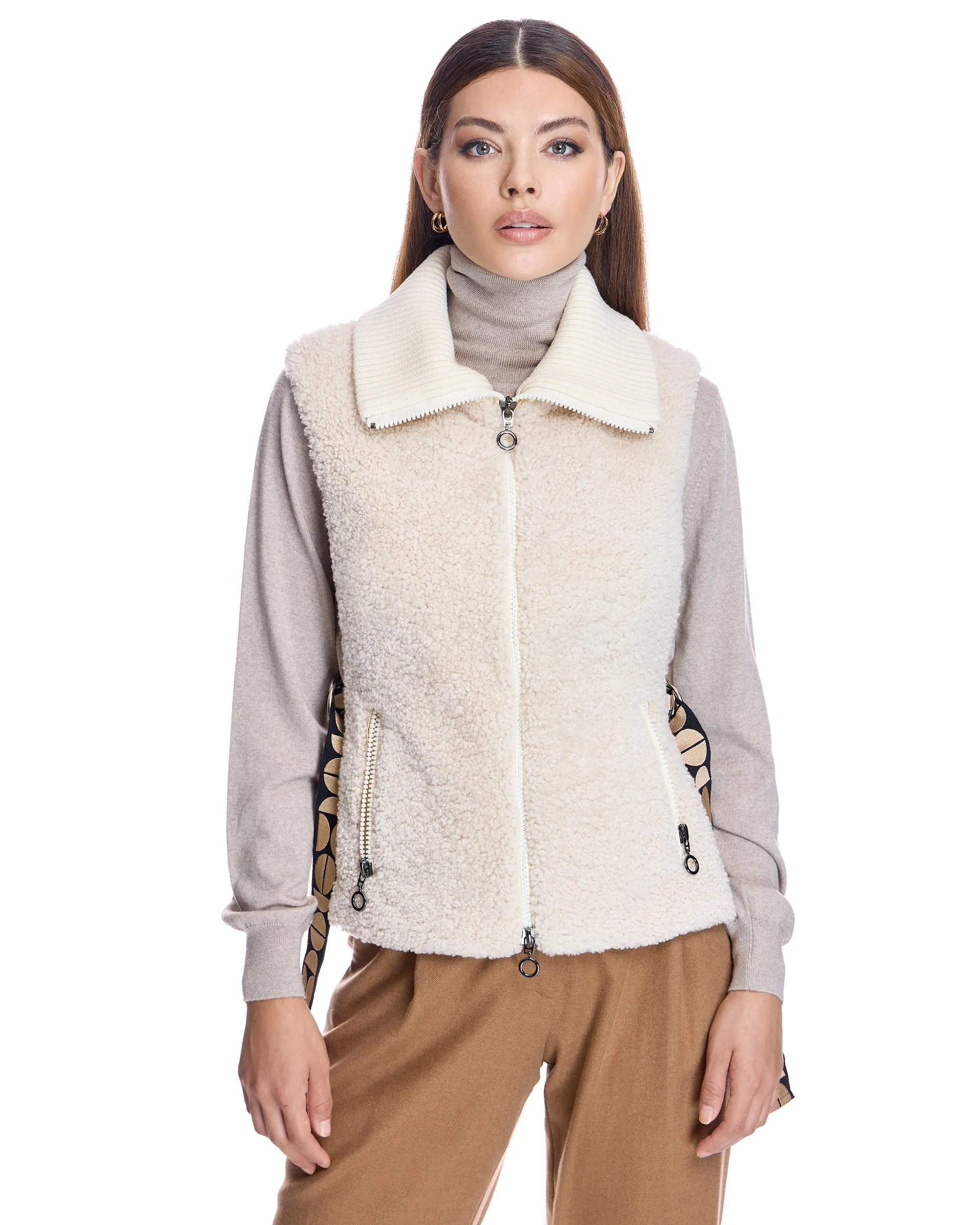 Shearling Lamb Vest with Nylon Back