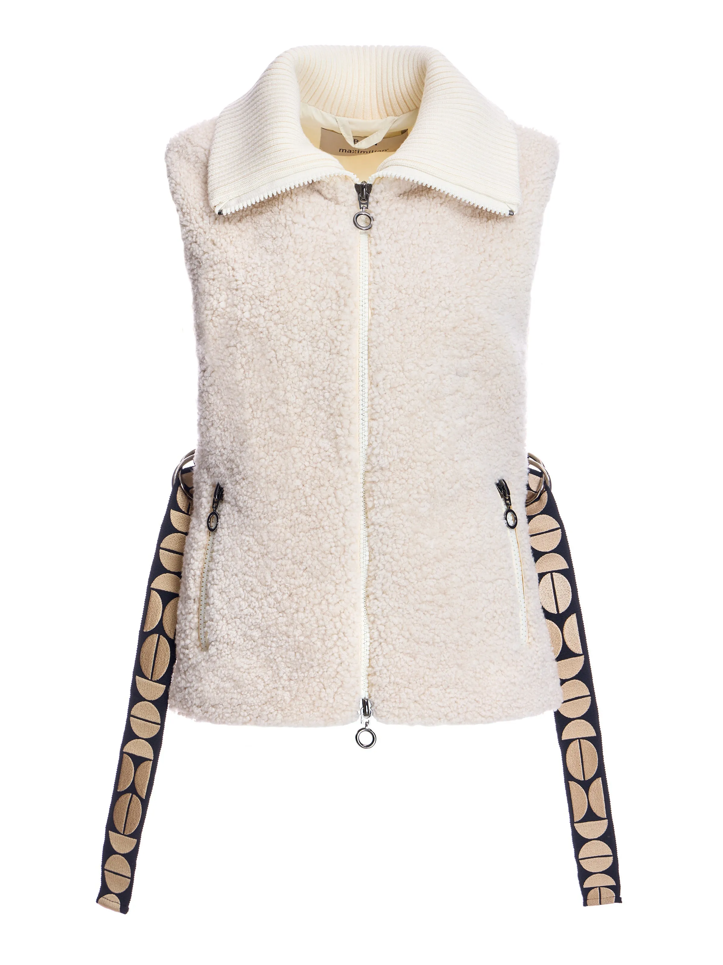 Shearling Lamb Vest with Nylon Back