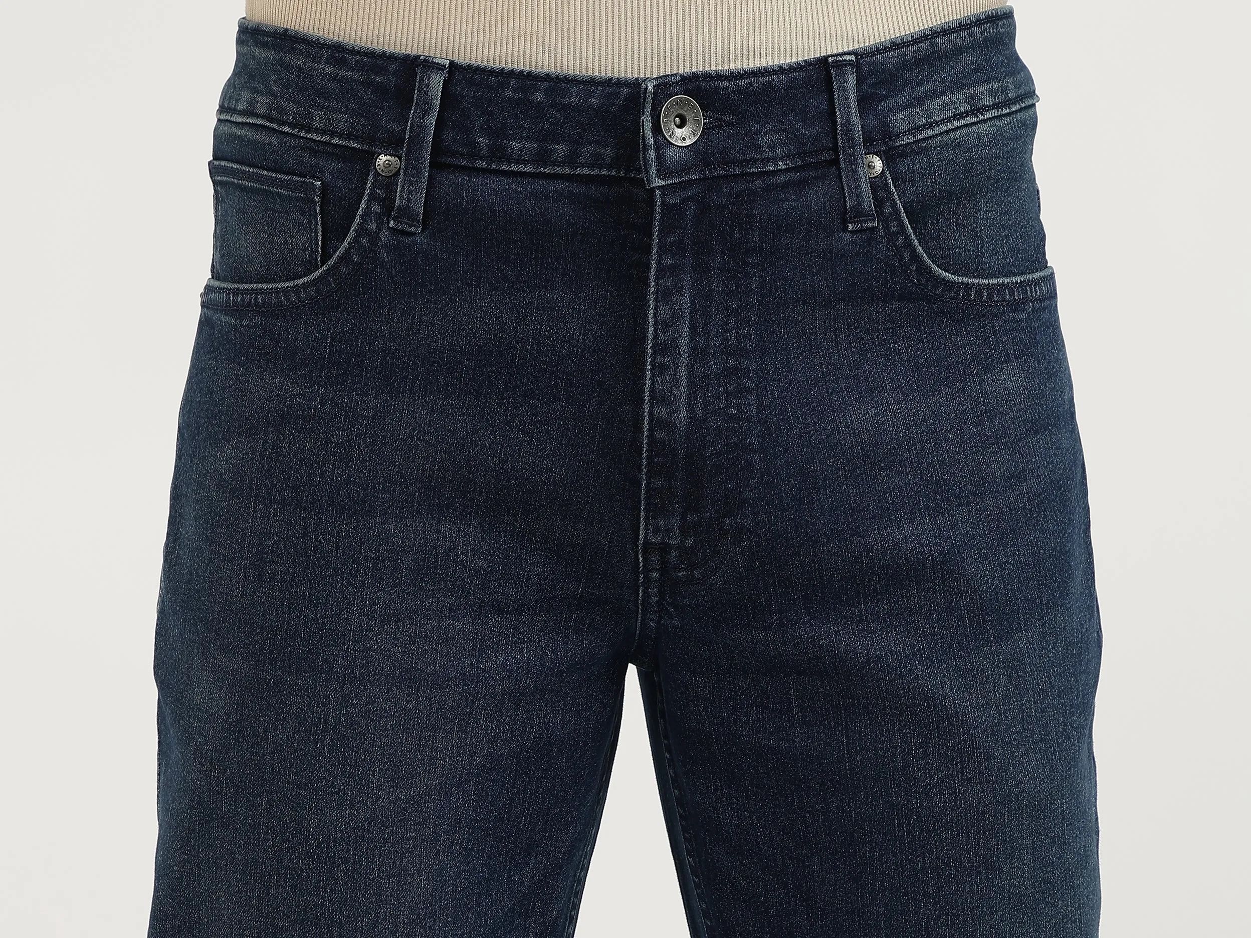 Solid Boot-Leg Fit Jeans