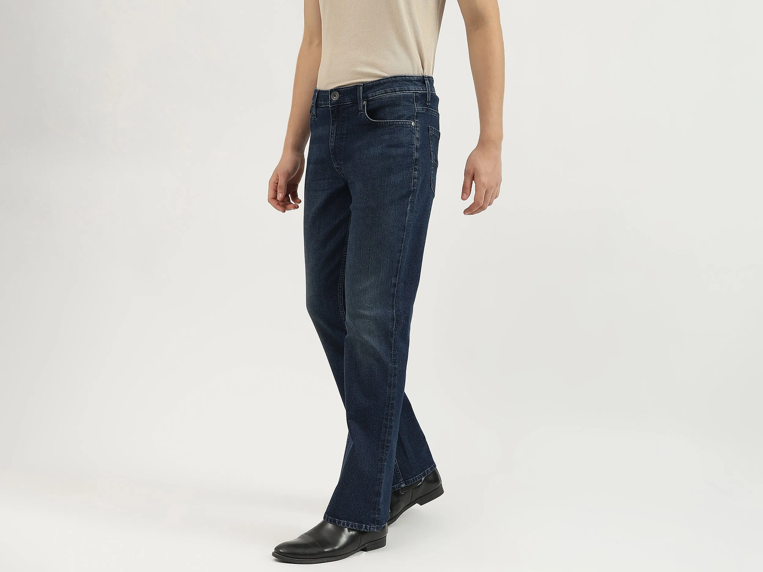 Solid Boot-Leg Fit Jeans