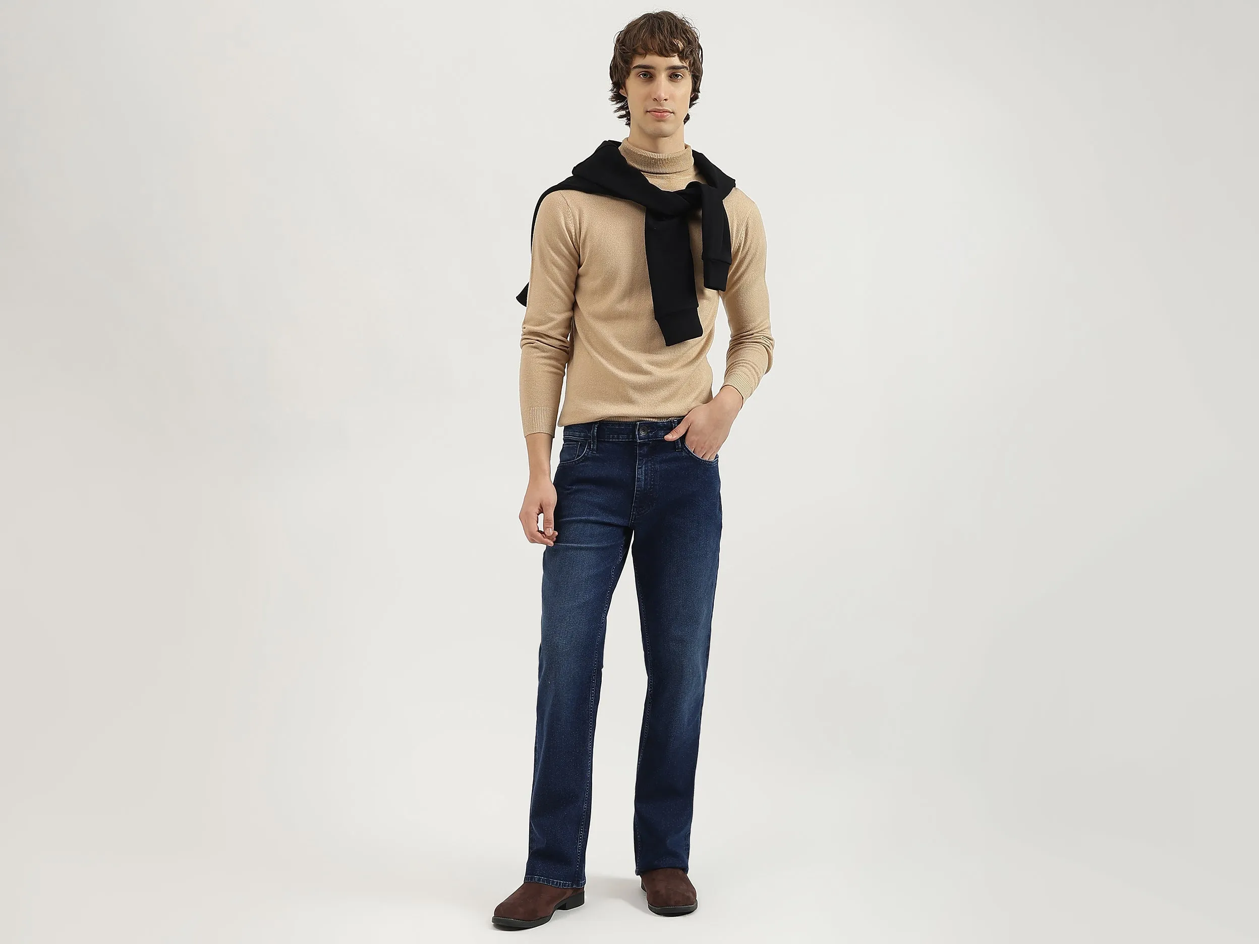 Solid Boot Leg Fit Jeans