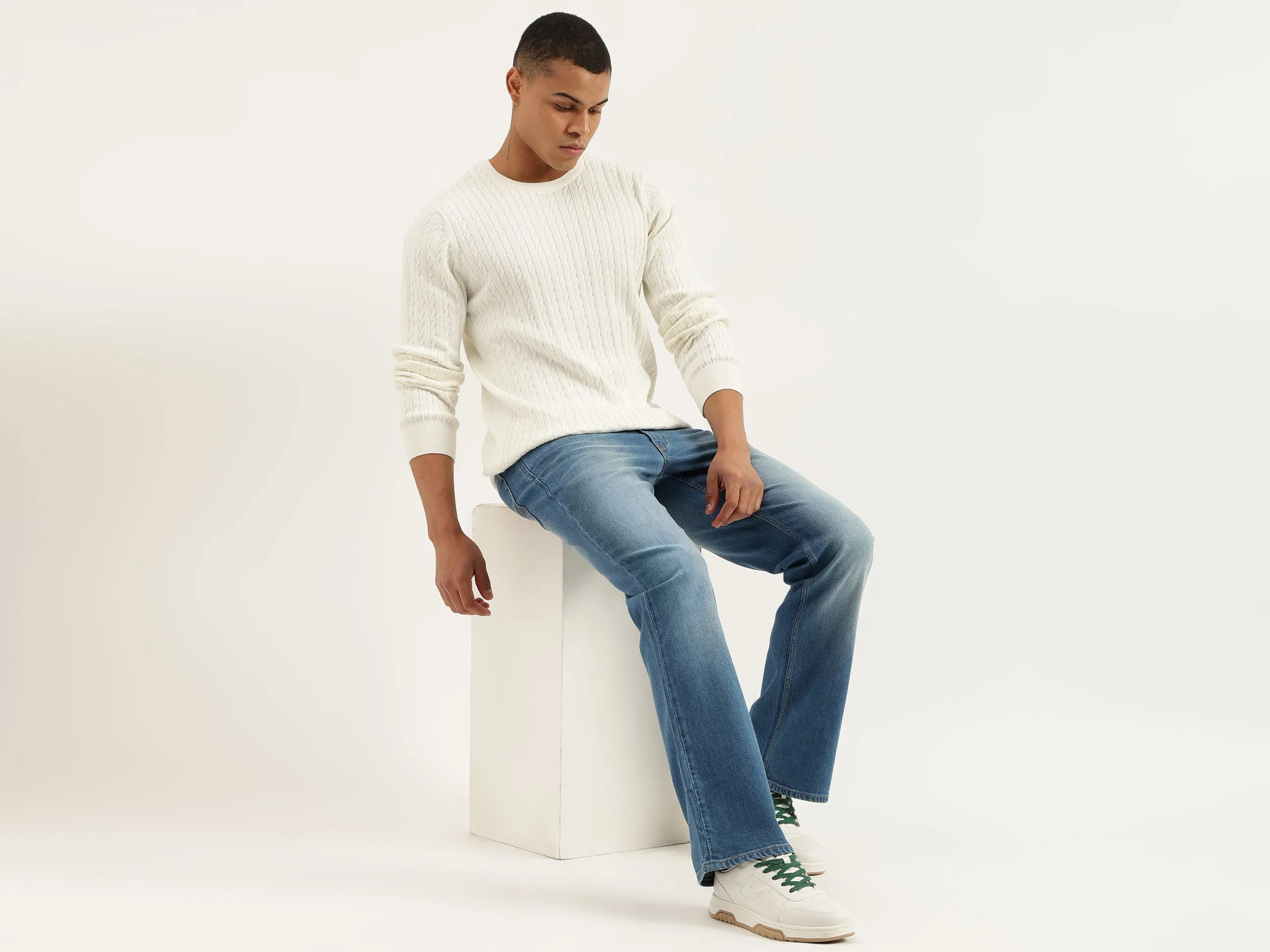Solid Boot leg Fit Jeans