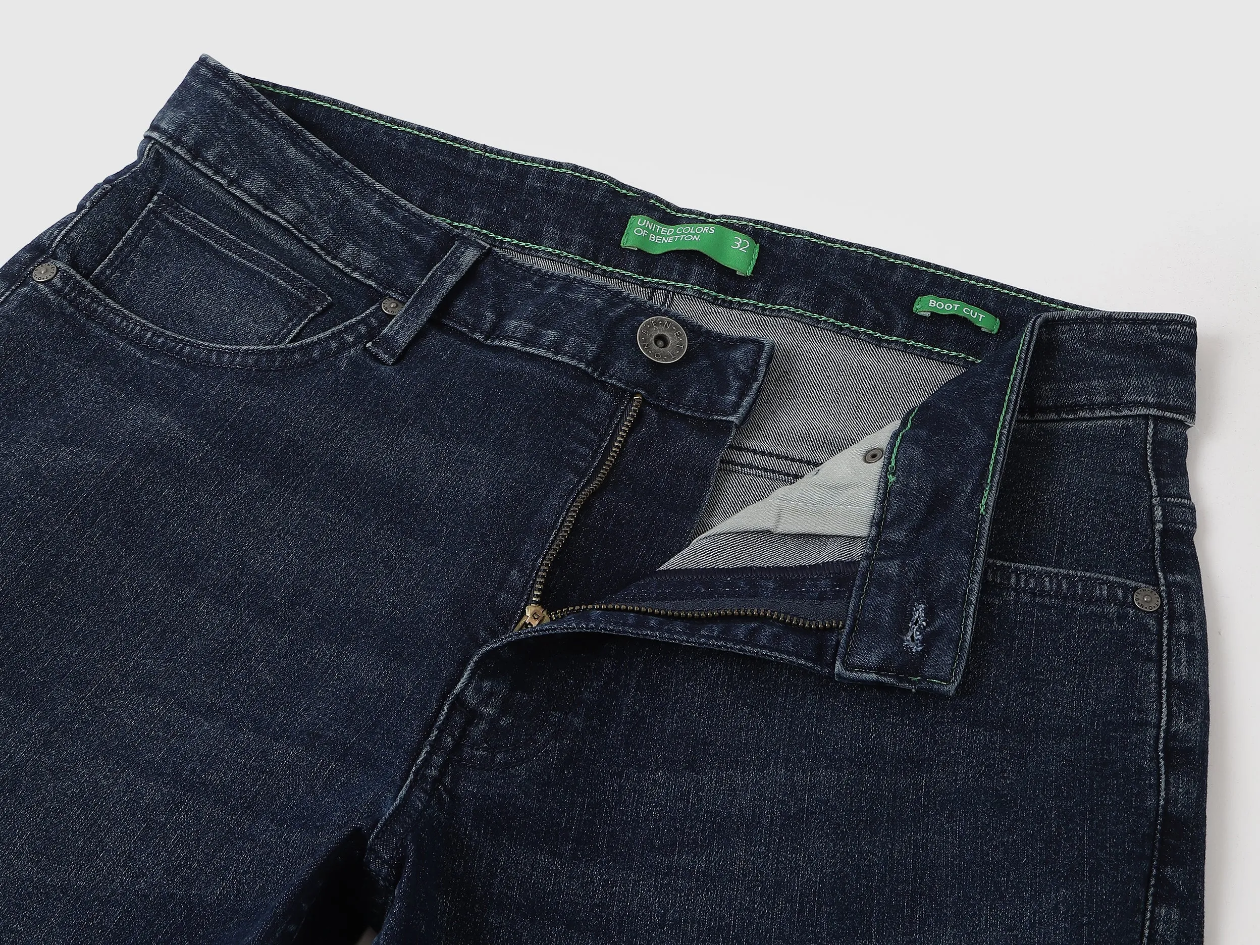 Solid Boot-Leg Fit Jeans