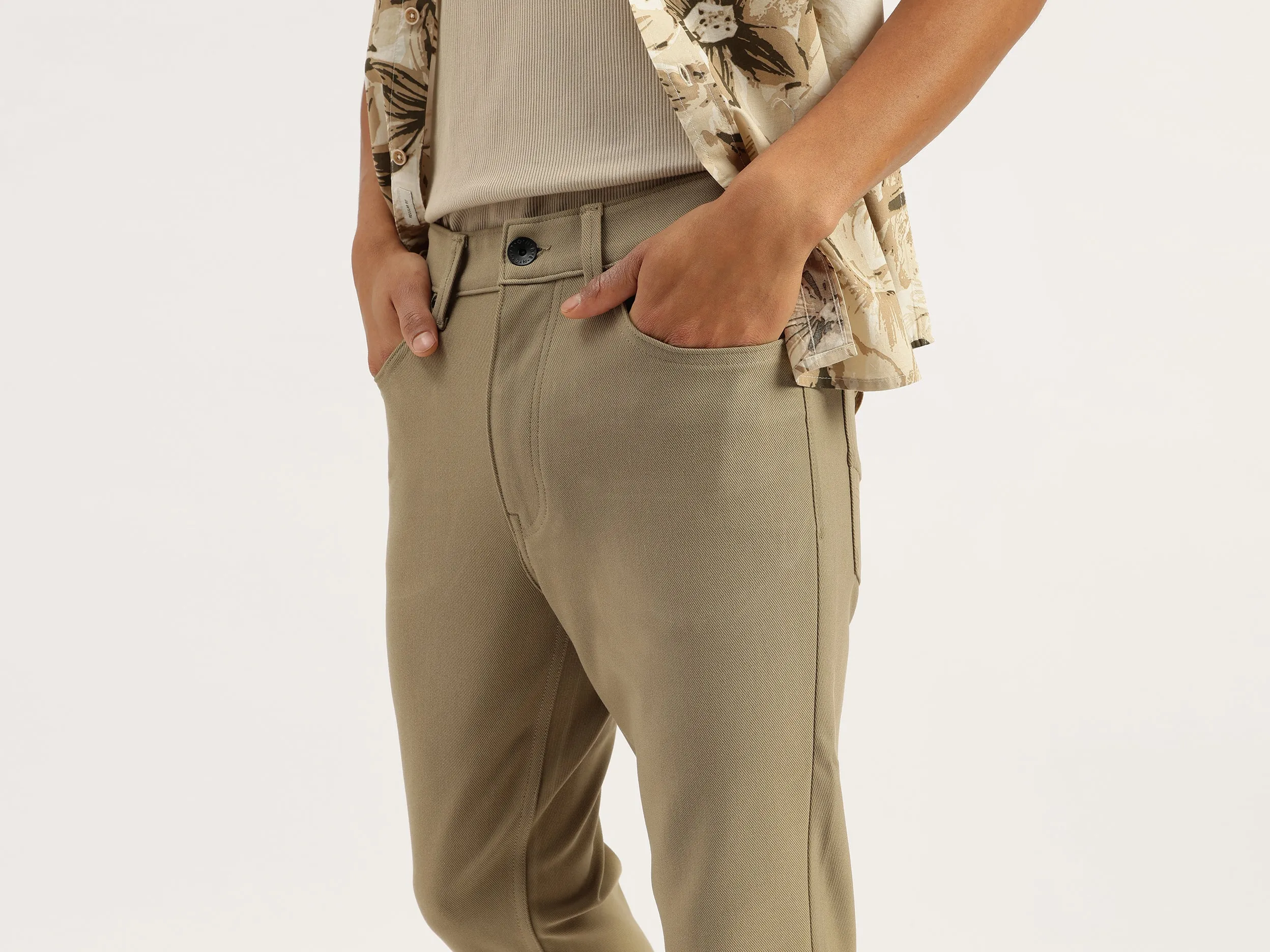 Solid Low Crotch Fit Jeans