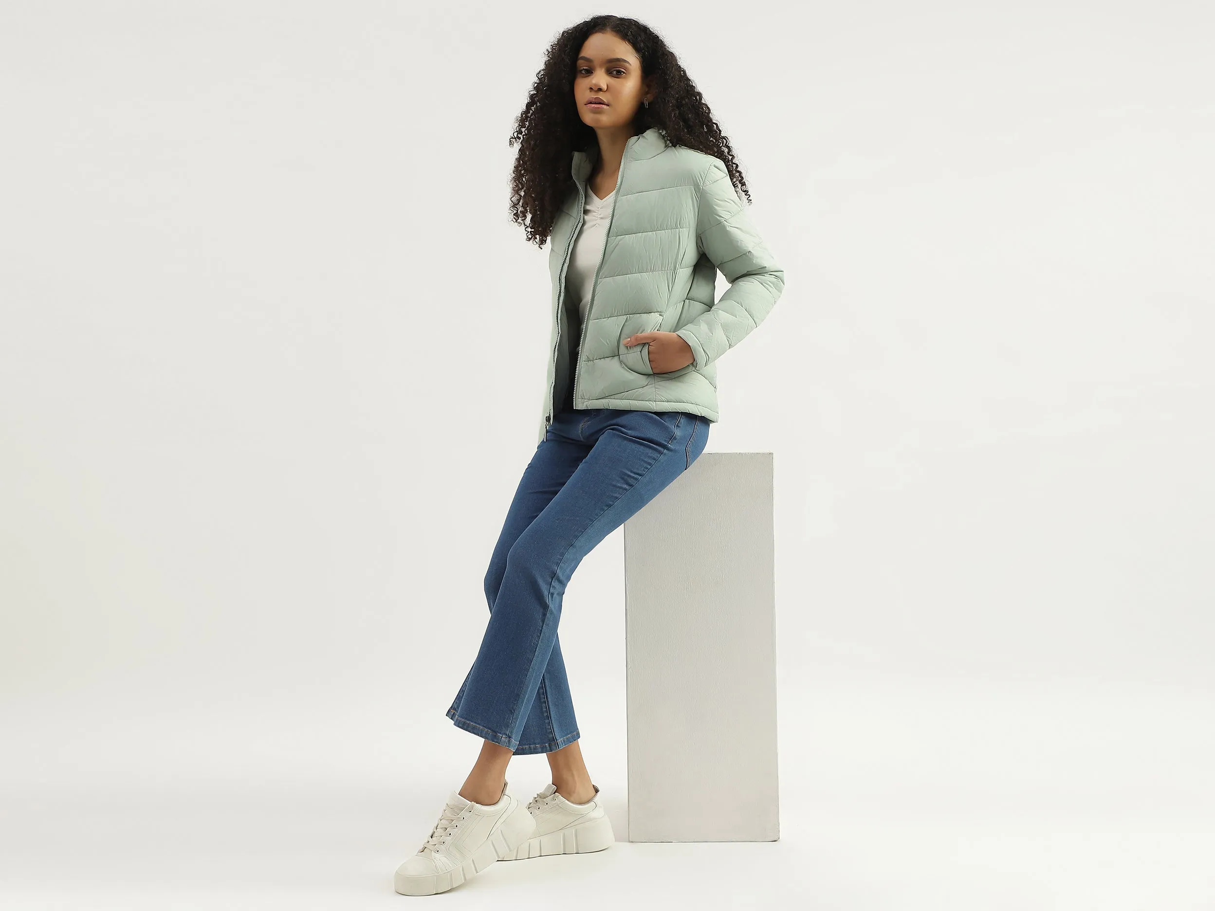 Solid Mid Waist Bootleg Jeans