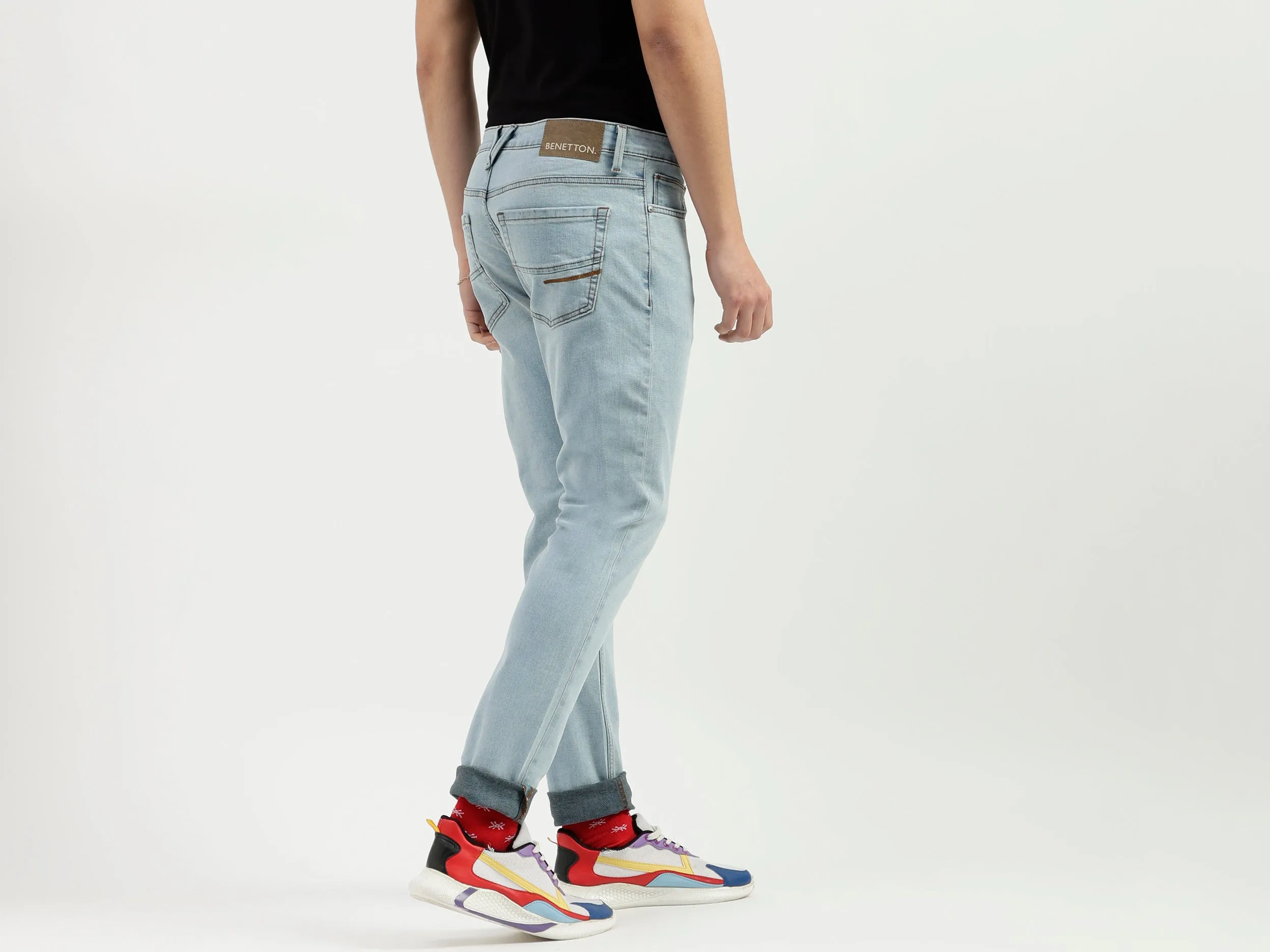 Solid Pattern Slim Fit Jeans