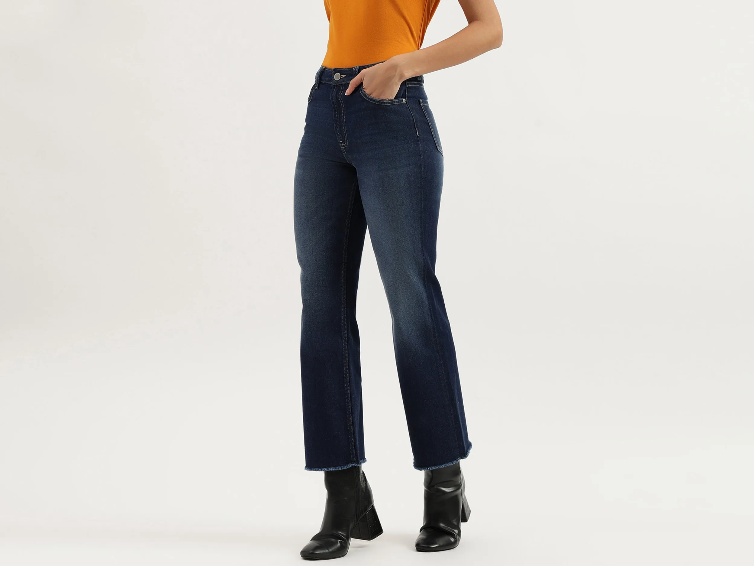 Solid Straight Fit Jeans