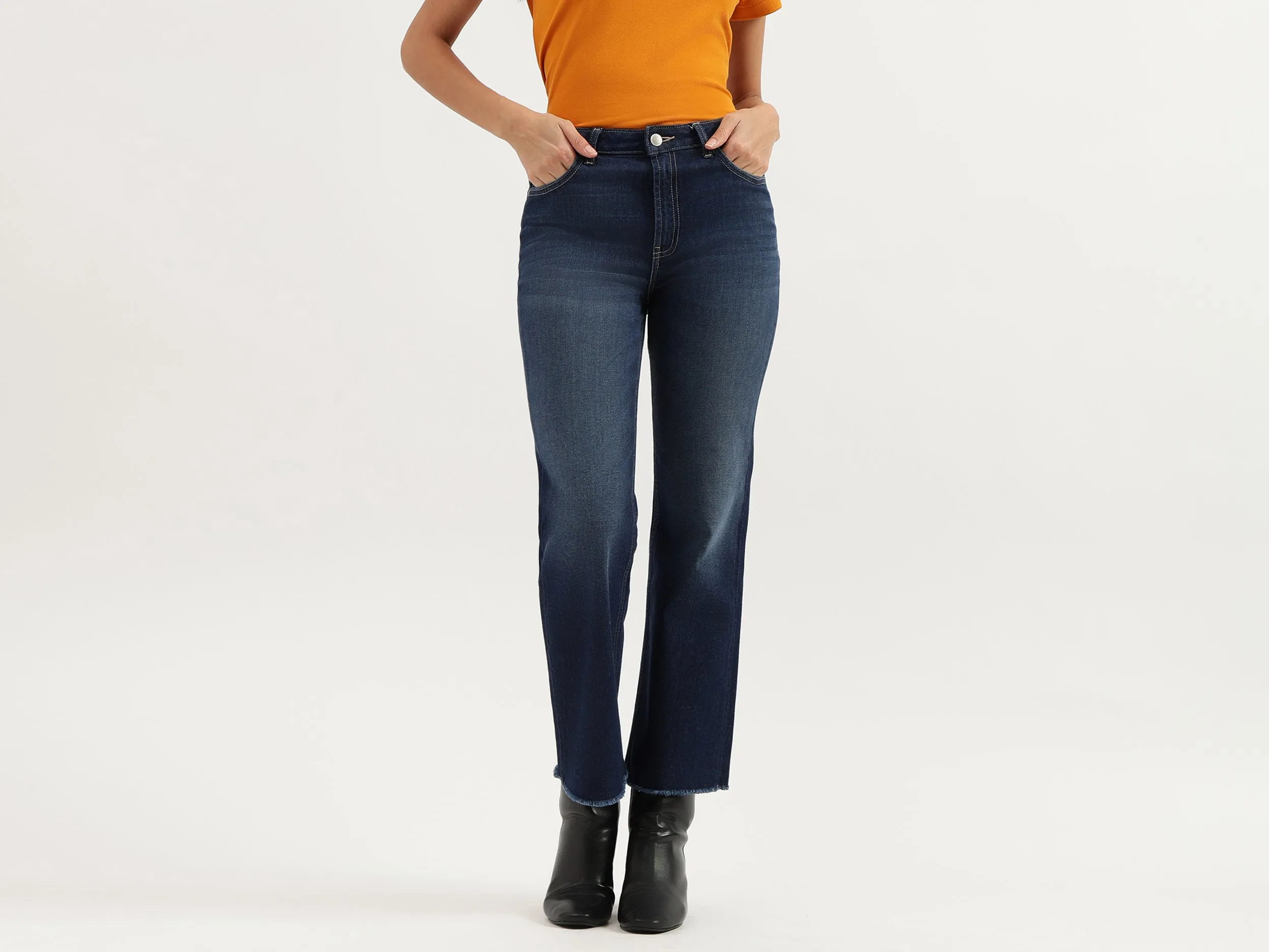 Solid Straight Fit Jeans