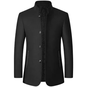 Sophisticated Men’s Stand Collar Coat