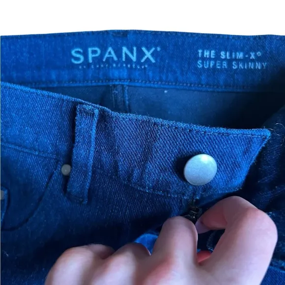 Spanx The Slim-X Super skinny Jeans Jegging High Waisted Blue Denim Dark Wash 29
