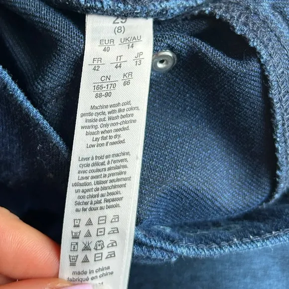Spanx The Slim-X Super skinny Jeans Jegging High Waisted Blue Denim Dark Wash 29