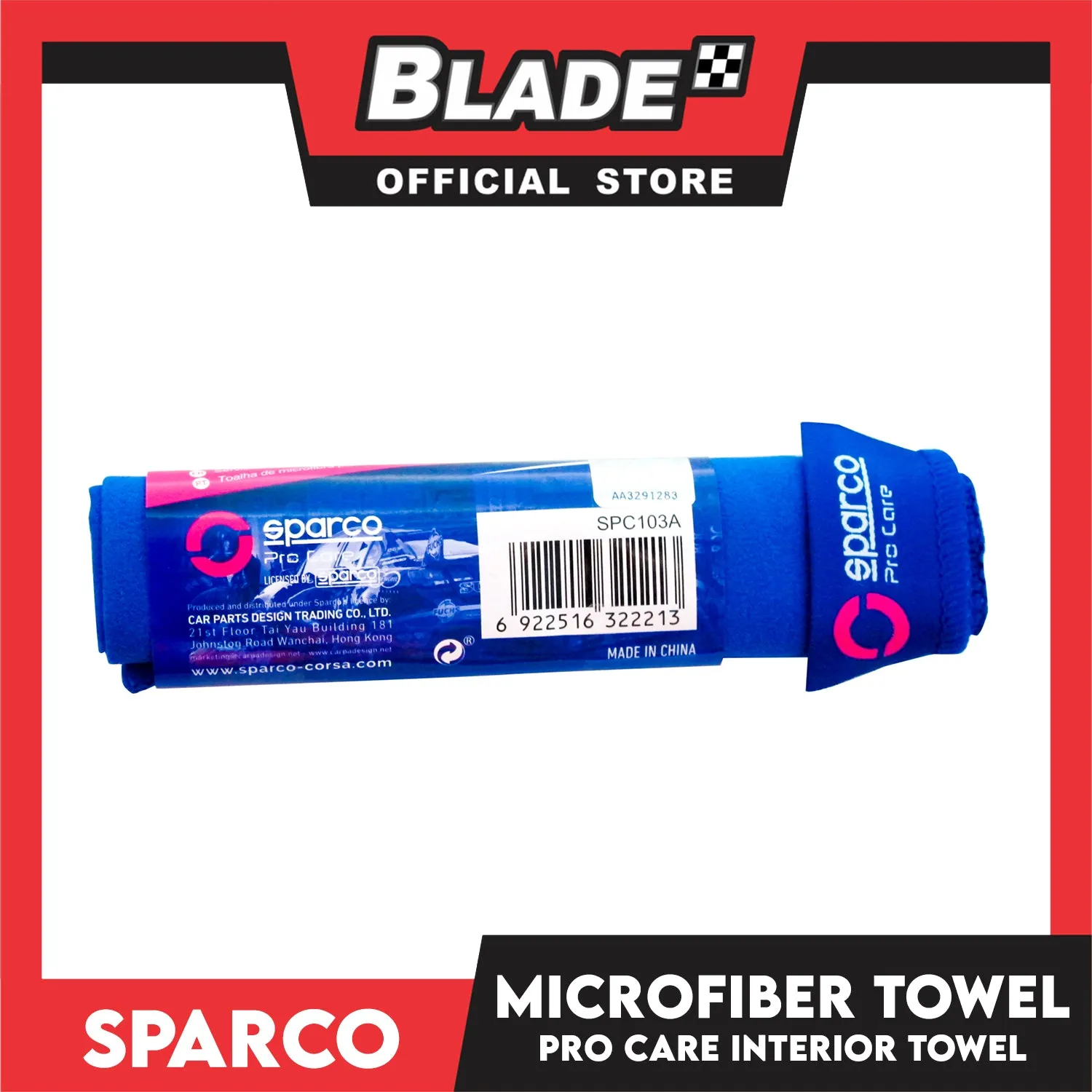 Sparco Pro Care Microfibre Interior Towel SPC103A