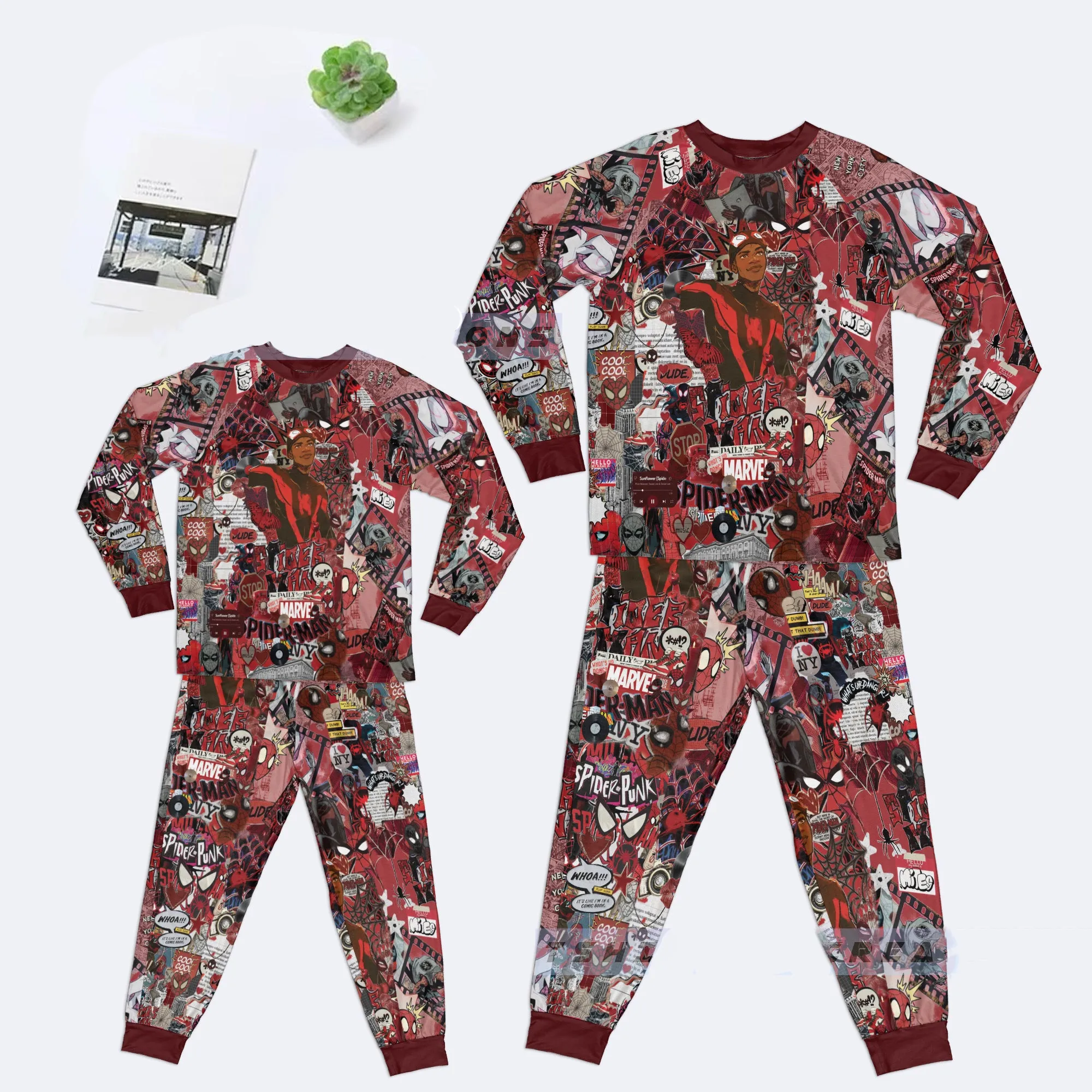 Spider Man Red Blue Pajamas Set, Family Pajamas Set, Super Heros Pajamas, Spider Pajamas For Kids