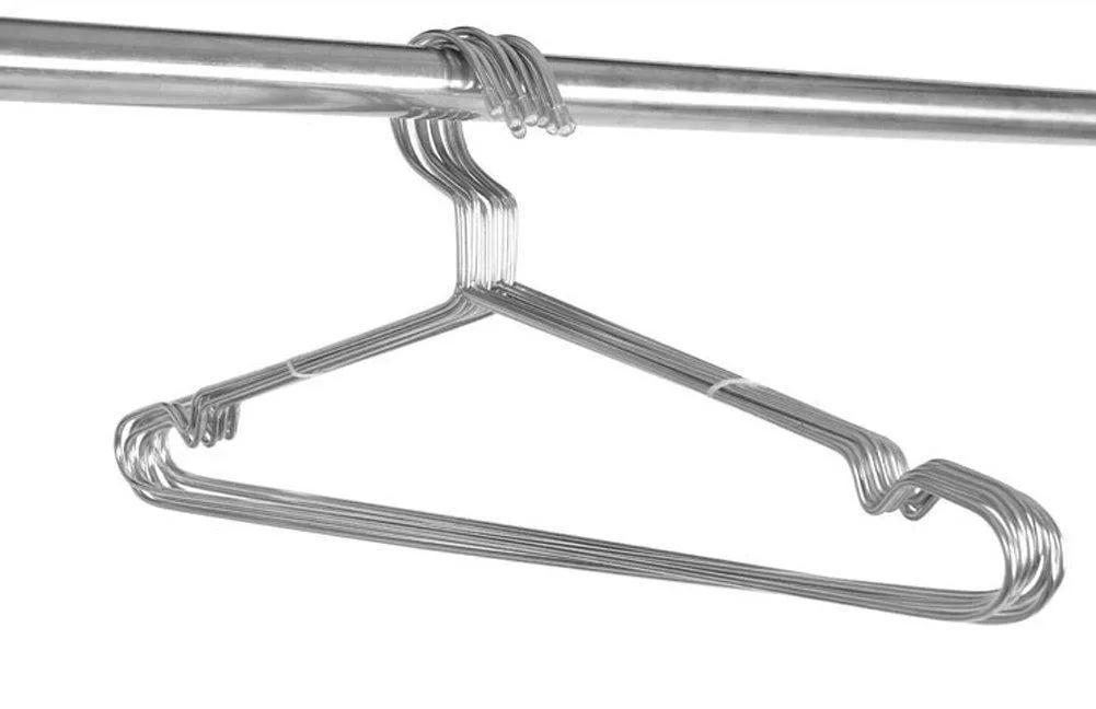 Stainless Steel Hangers Silver Color Strong Hangers Set of 10