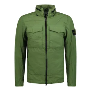 STONE ISLAND NYLON CONCEALED HOOD JACKET KHAKI