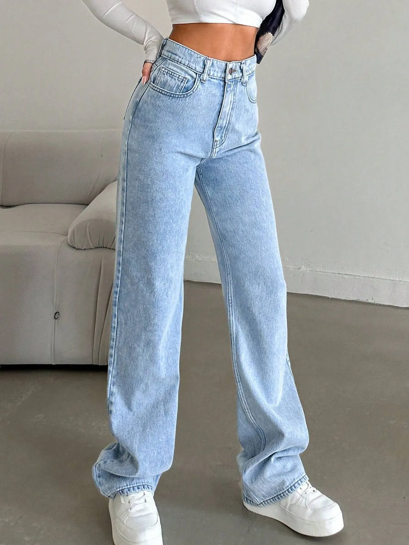 Straightline Stretch High Rise Denim