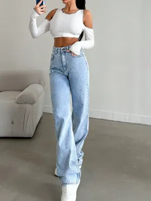 Straightline Stretch High Rise Denim