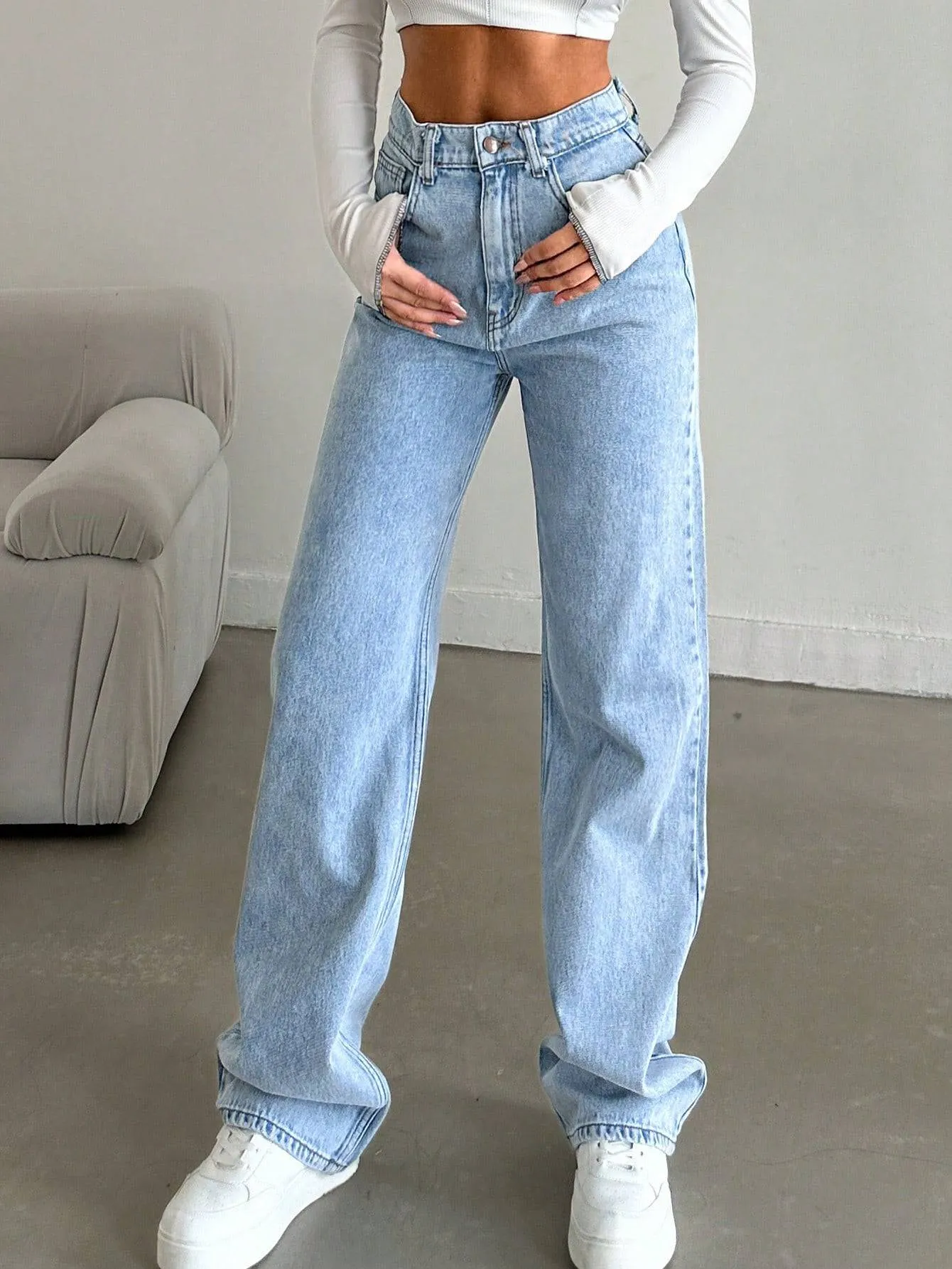 Straightline Stretch High Rise Denim