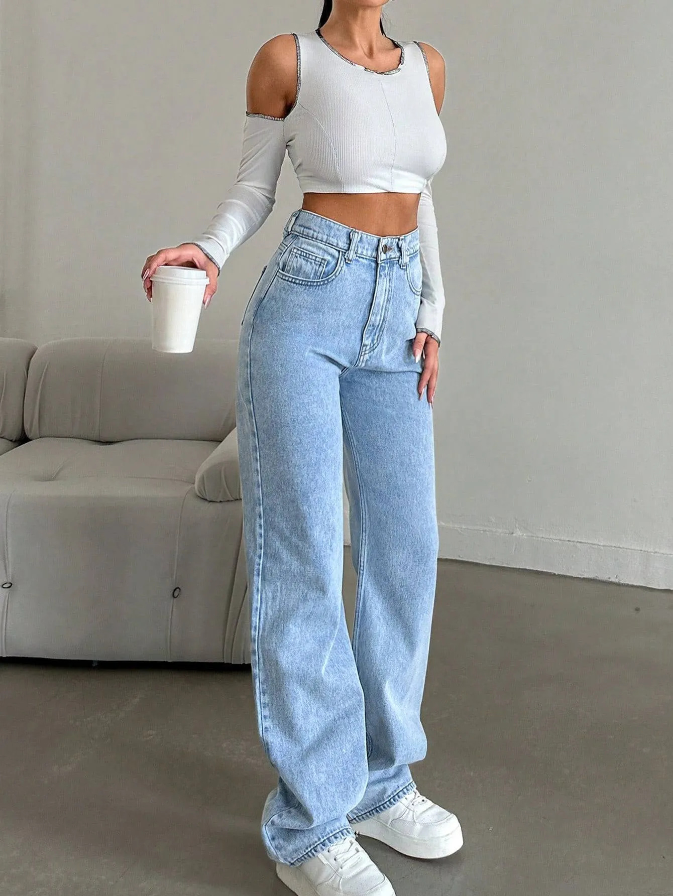 Straightline Stretch High Rise Denim