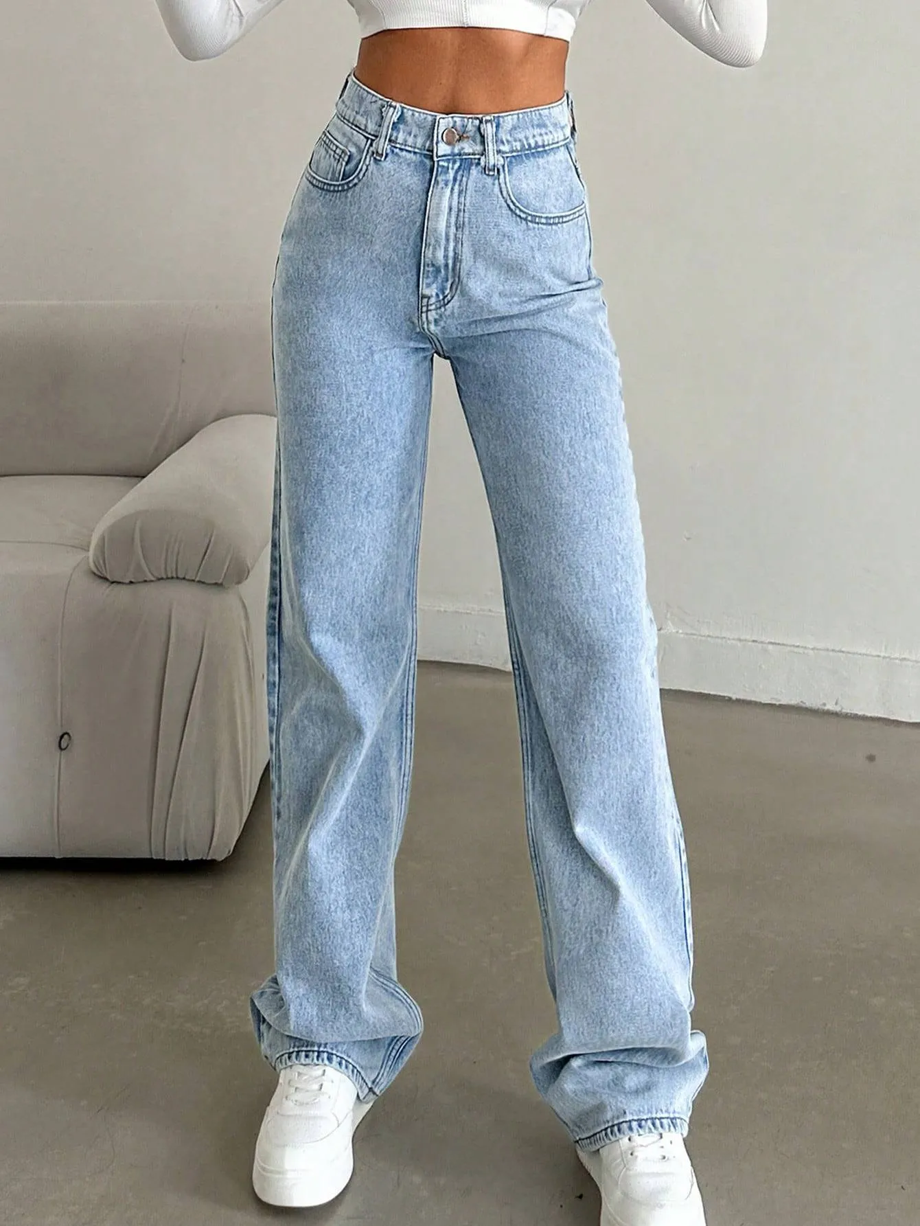 Straightline Stretch High Rise Denim