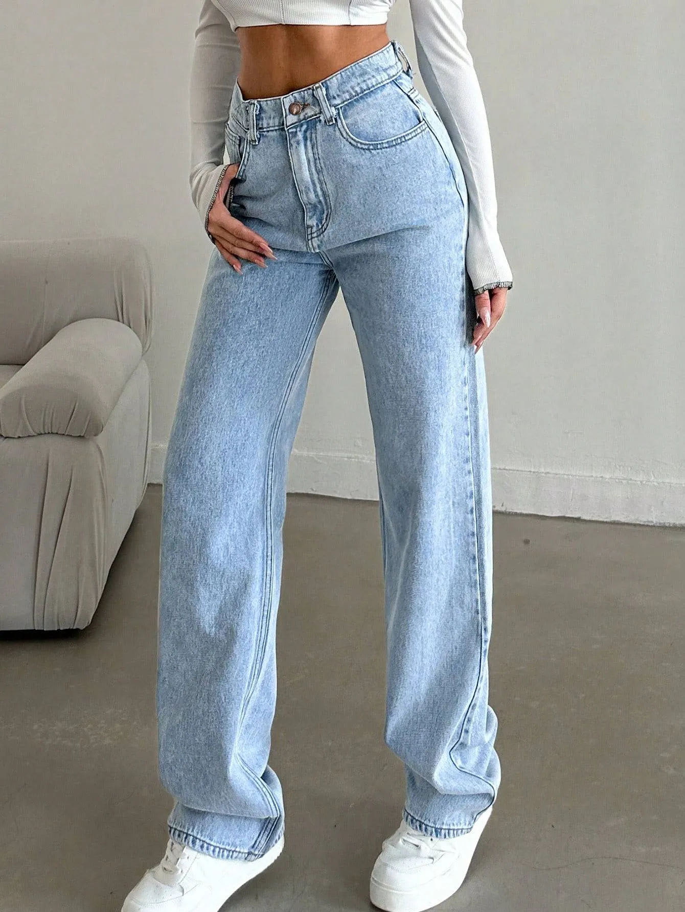 Straightline Stretch High Rise Denim