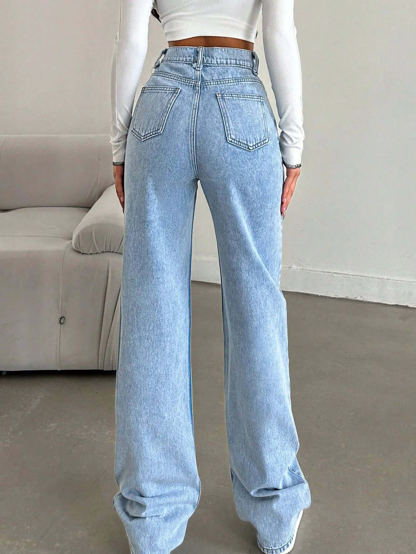 Straightline Stretch High Rise Denim