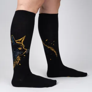STRETCH-IT™ Night Cat - Wide Calf Knee Highs by Sock it to Me