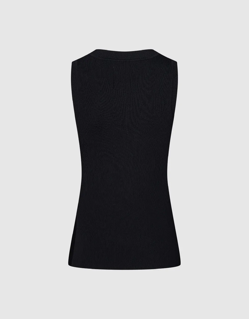 Striped Crew Neck Knitted Vest
