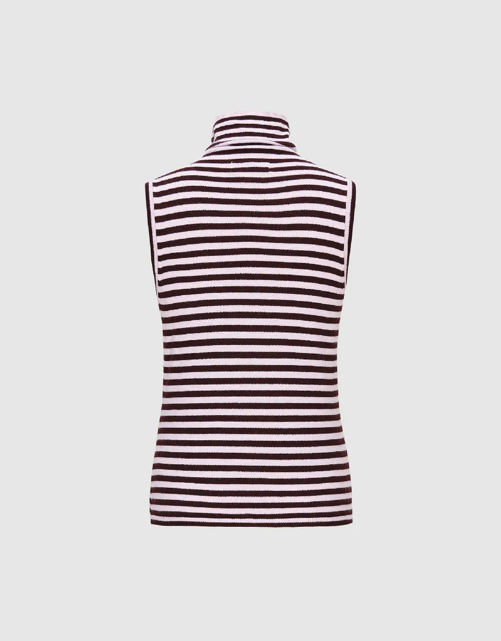 Striped Turtle Neck Knitted Tank Top