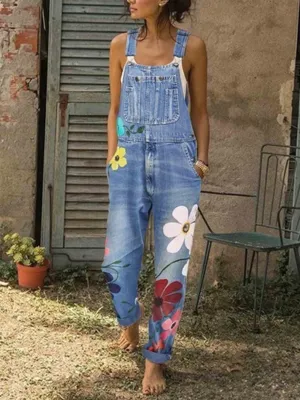 Stunncal Flower Printed Jeans