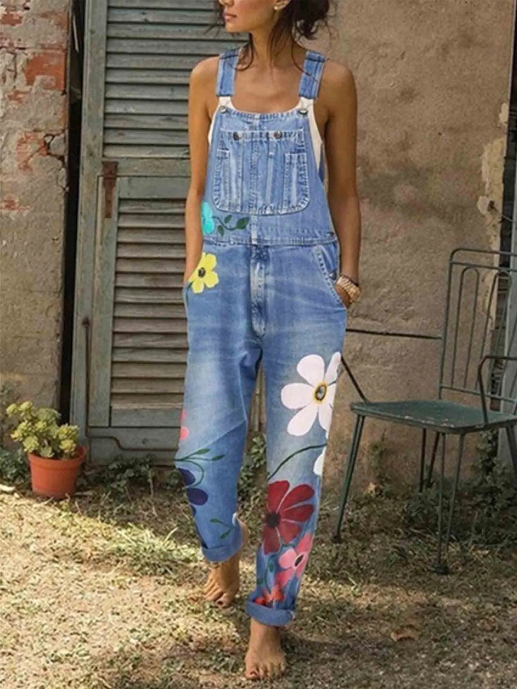 Stunncal Flower Printed Jeans