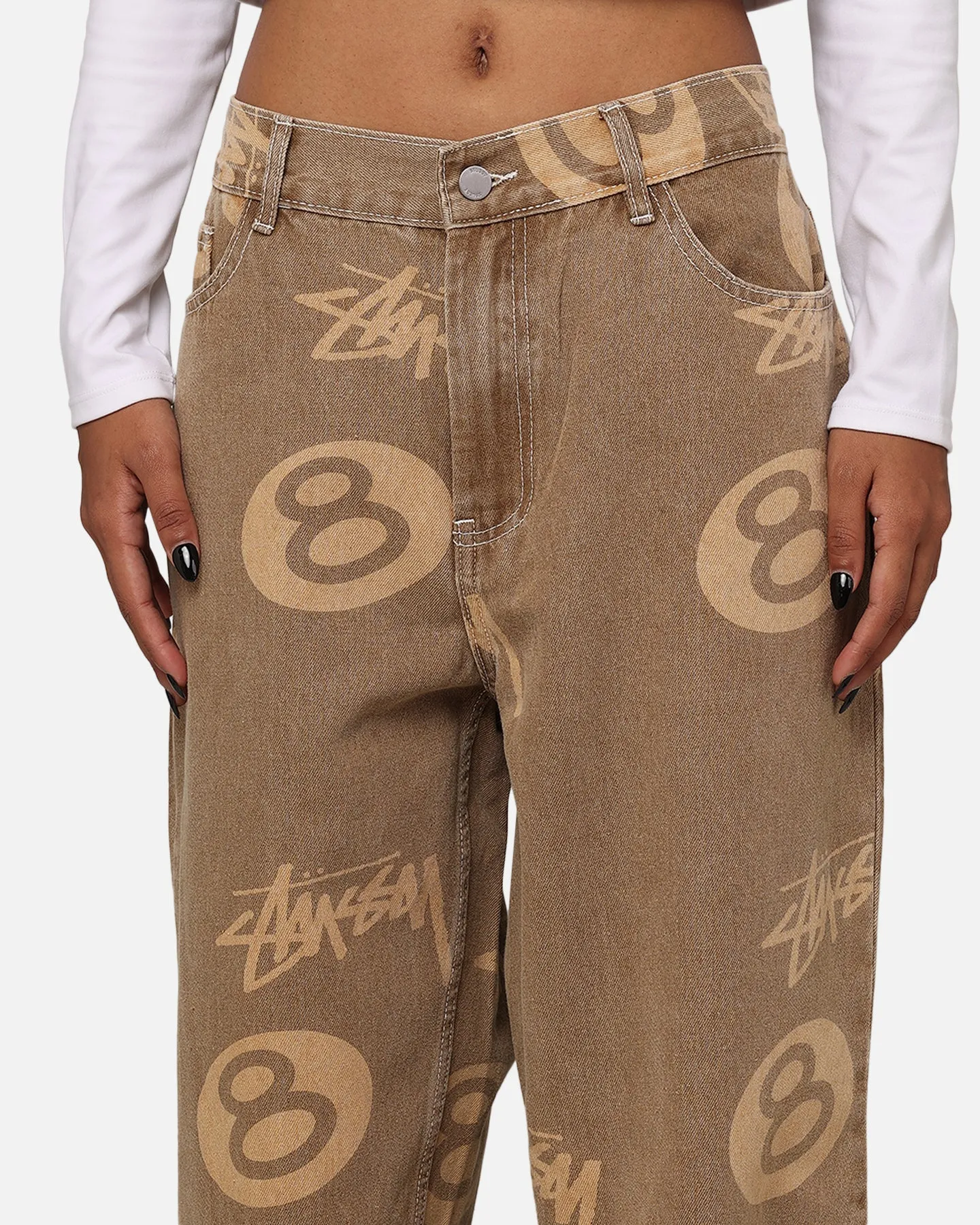Stussy Stock 8 Ball Jeans Tan Denim