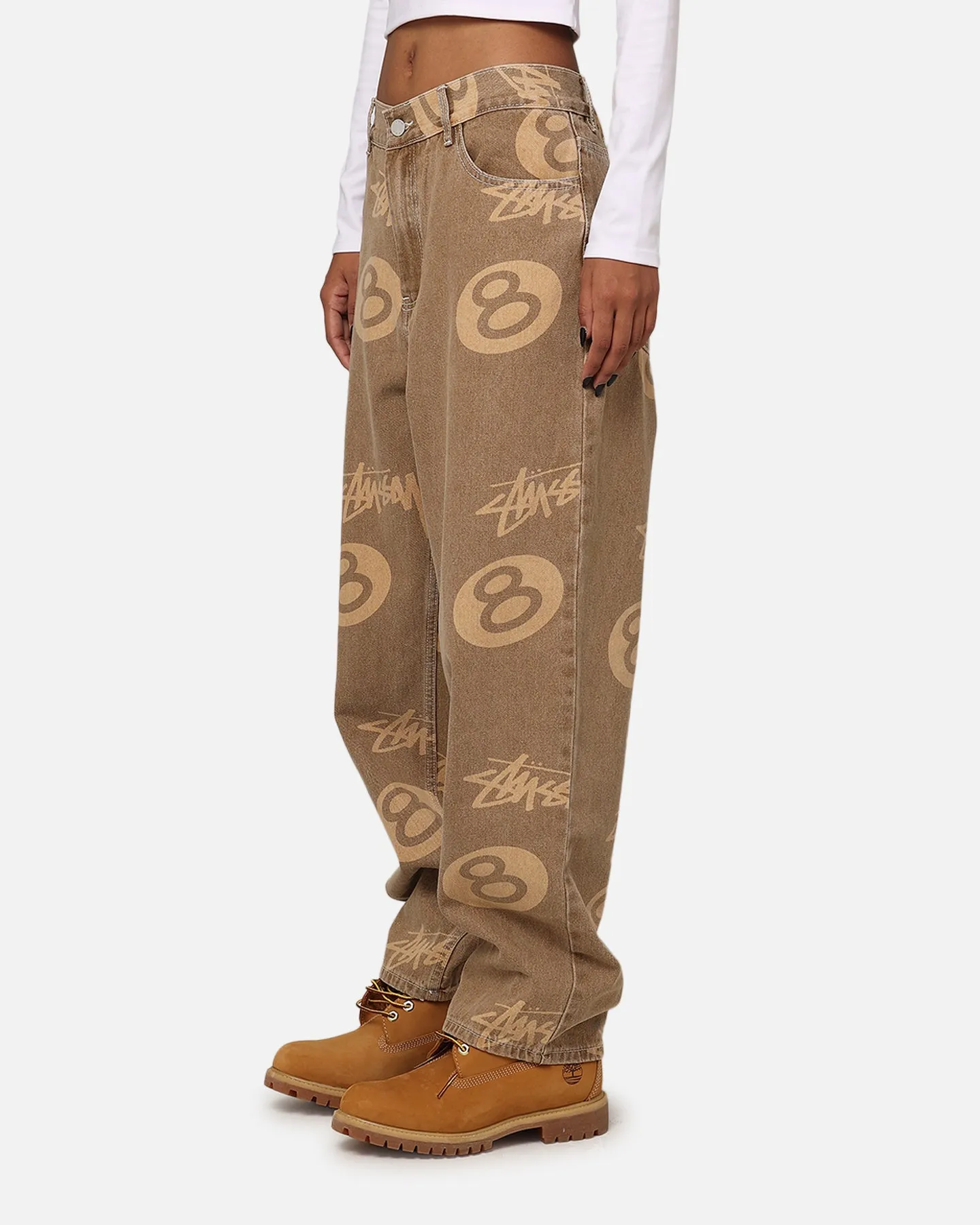 Stussy Stock 8 Ball Jeans Tan Denim