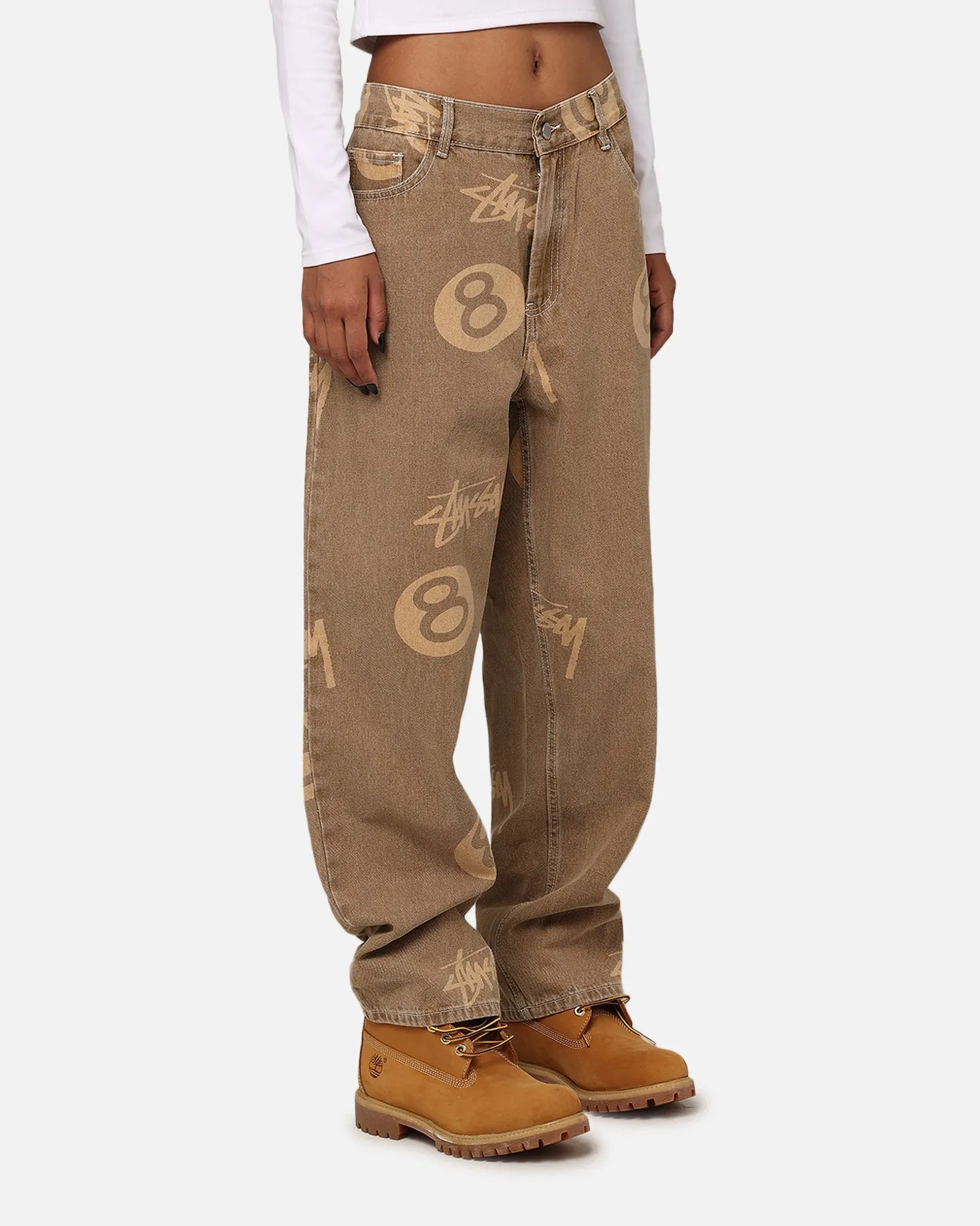 Stussy Stock 8 Ball Jeans Tan Denim