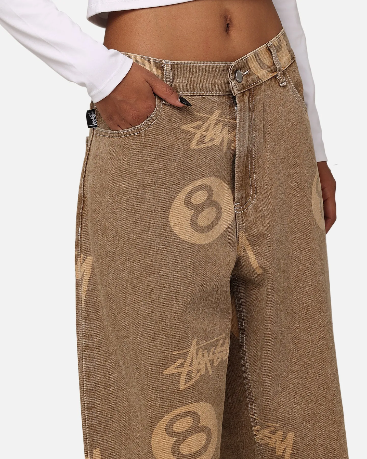 Stussy Stock 8 Ball Jeans Tan Denim
