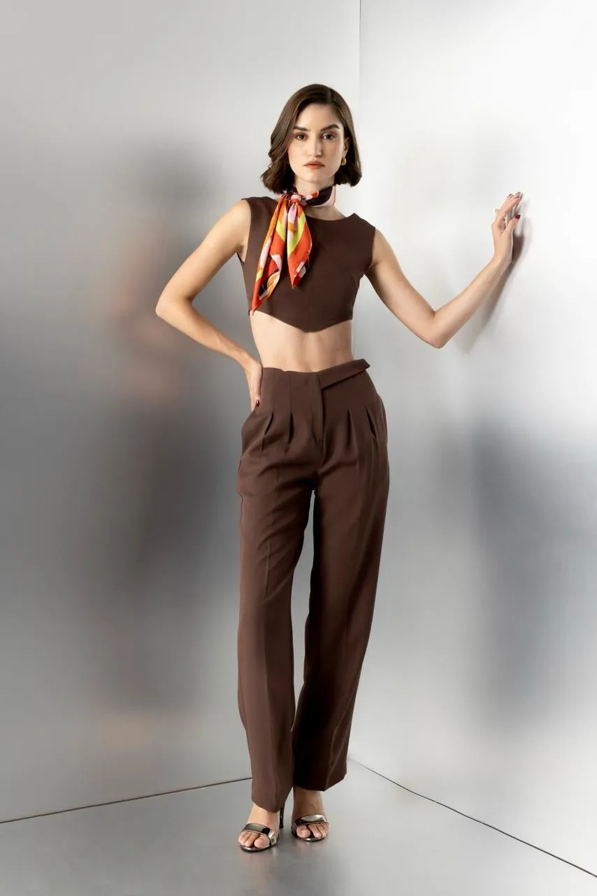 Sundae fling - tailored trousers in brown