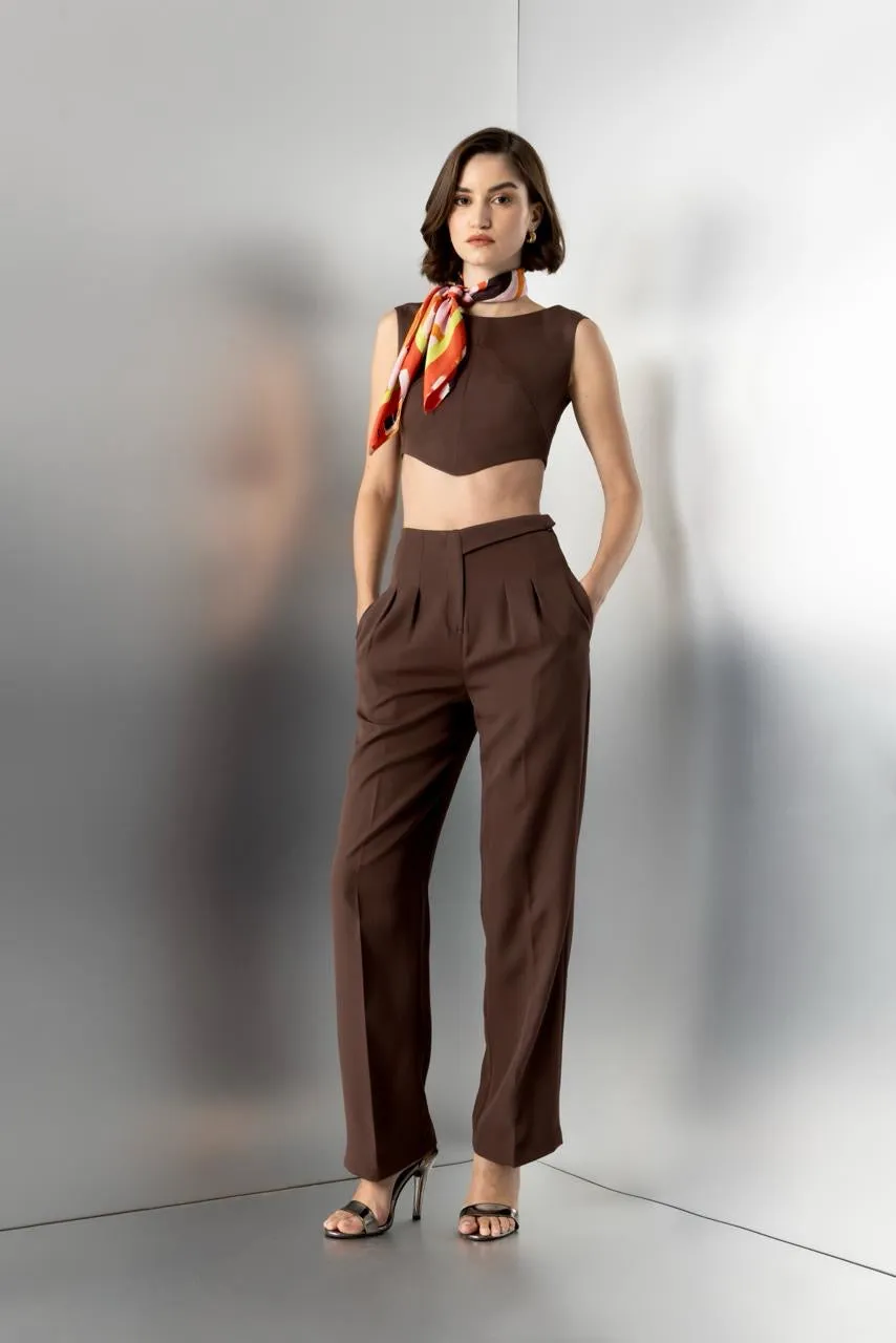 Sundae fling - tailored trousers in brown