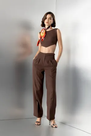 Sundae fling - tailored trousers in brown