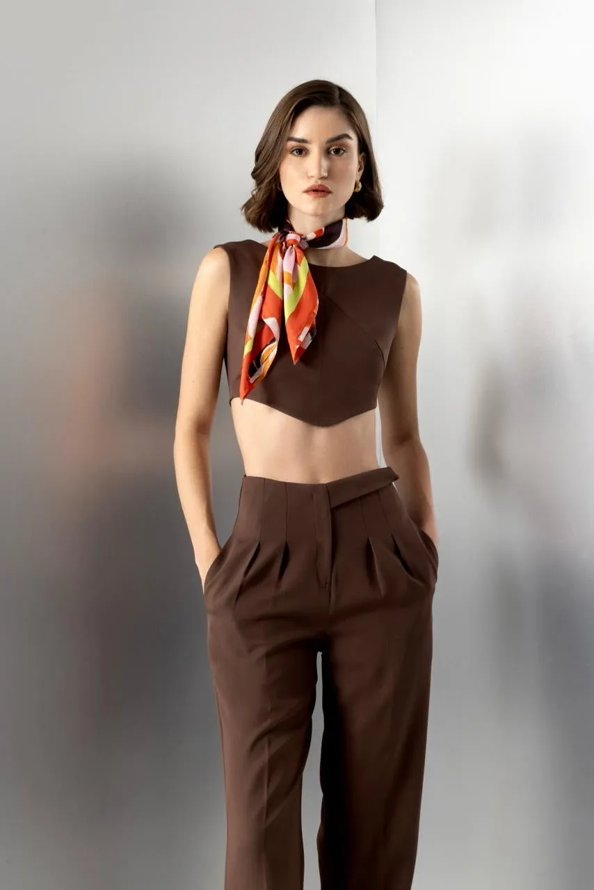 Sundae fling - tailored trousers in brown