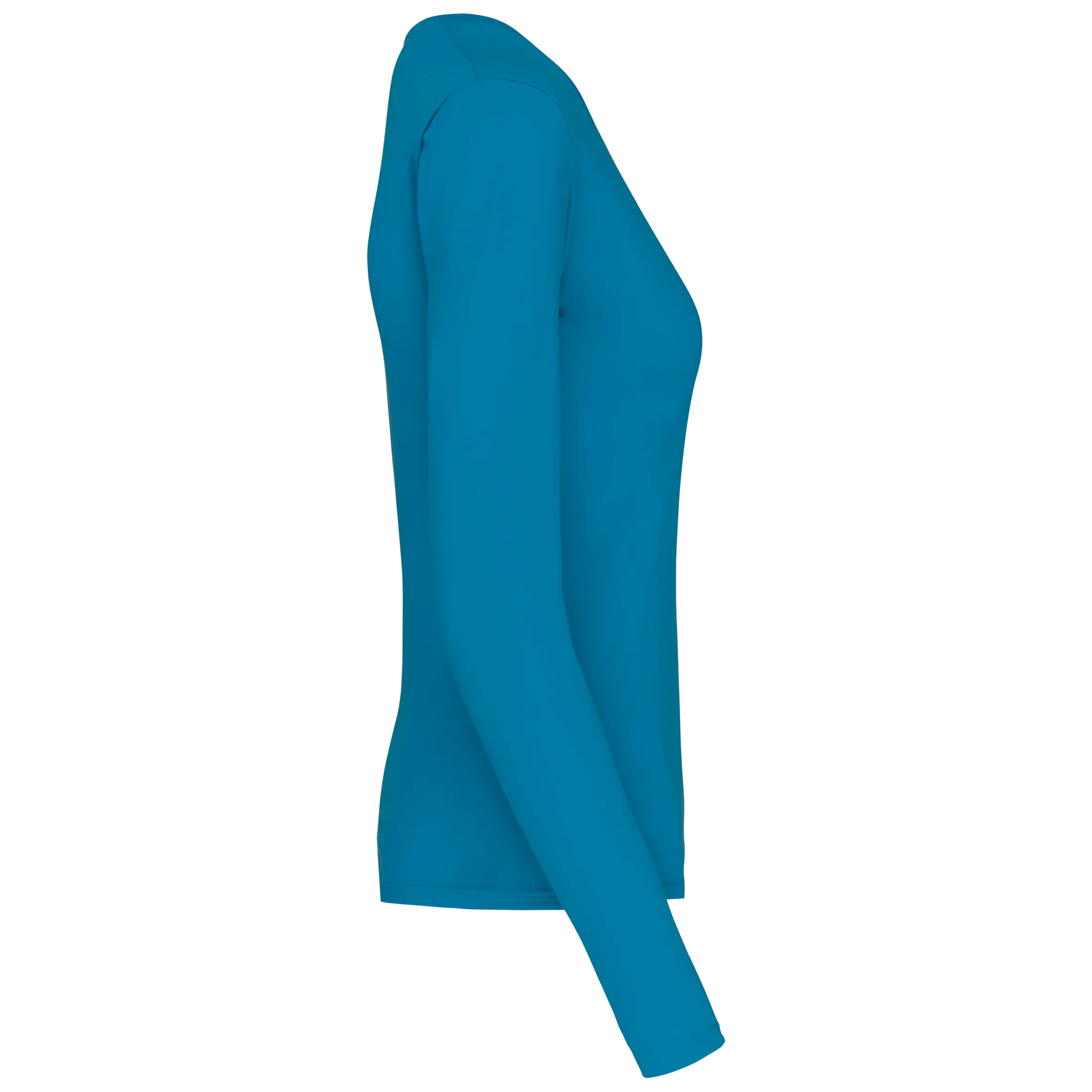 T-shirt de manga comprida decote em V para senhora