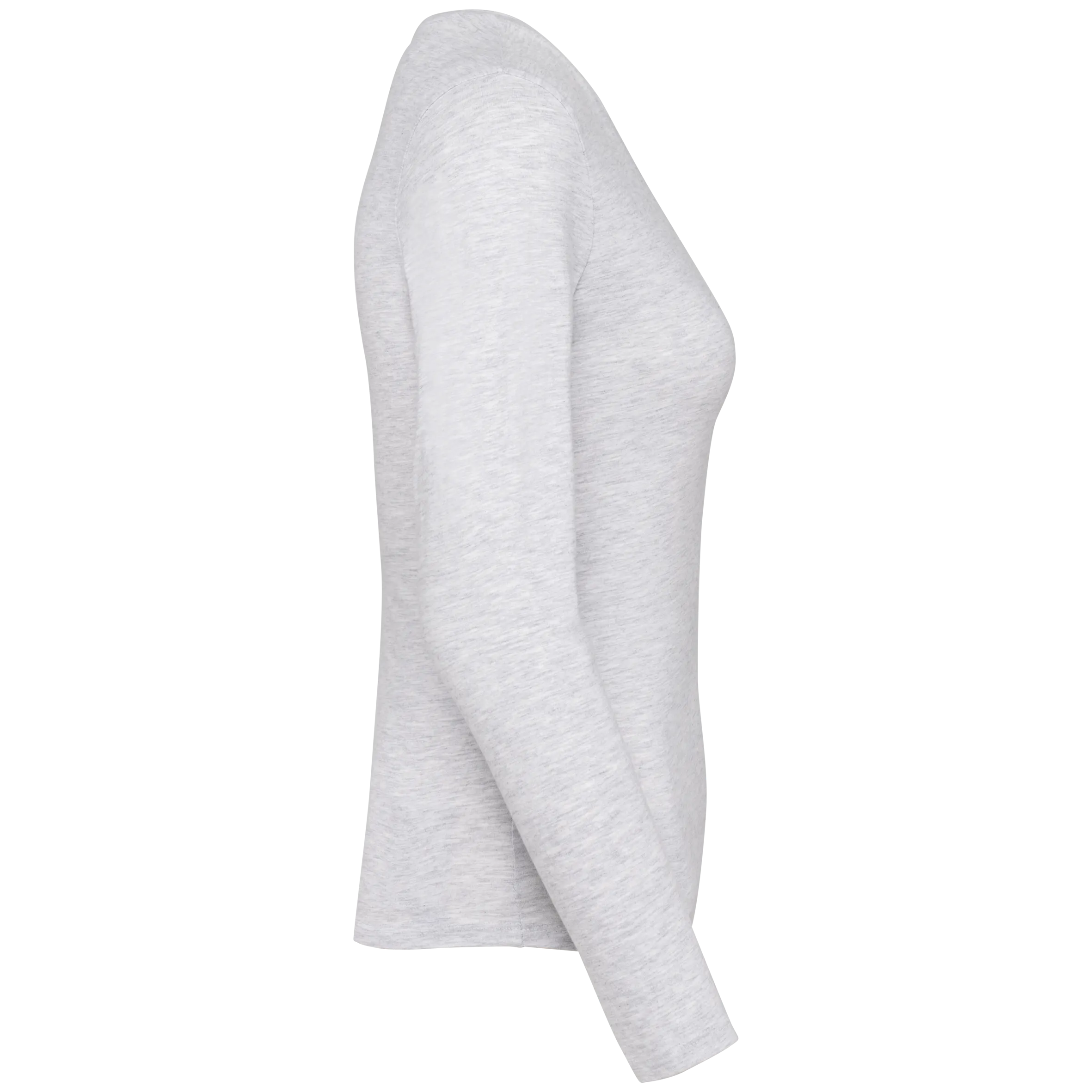 T-shirt de manga comprida decote em V para senhora