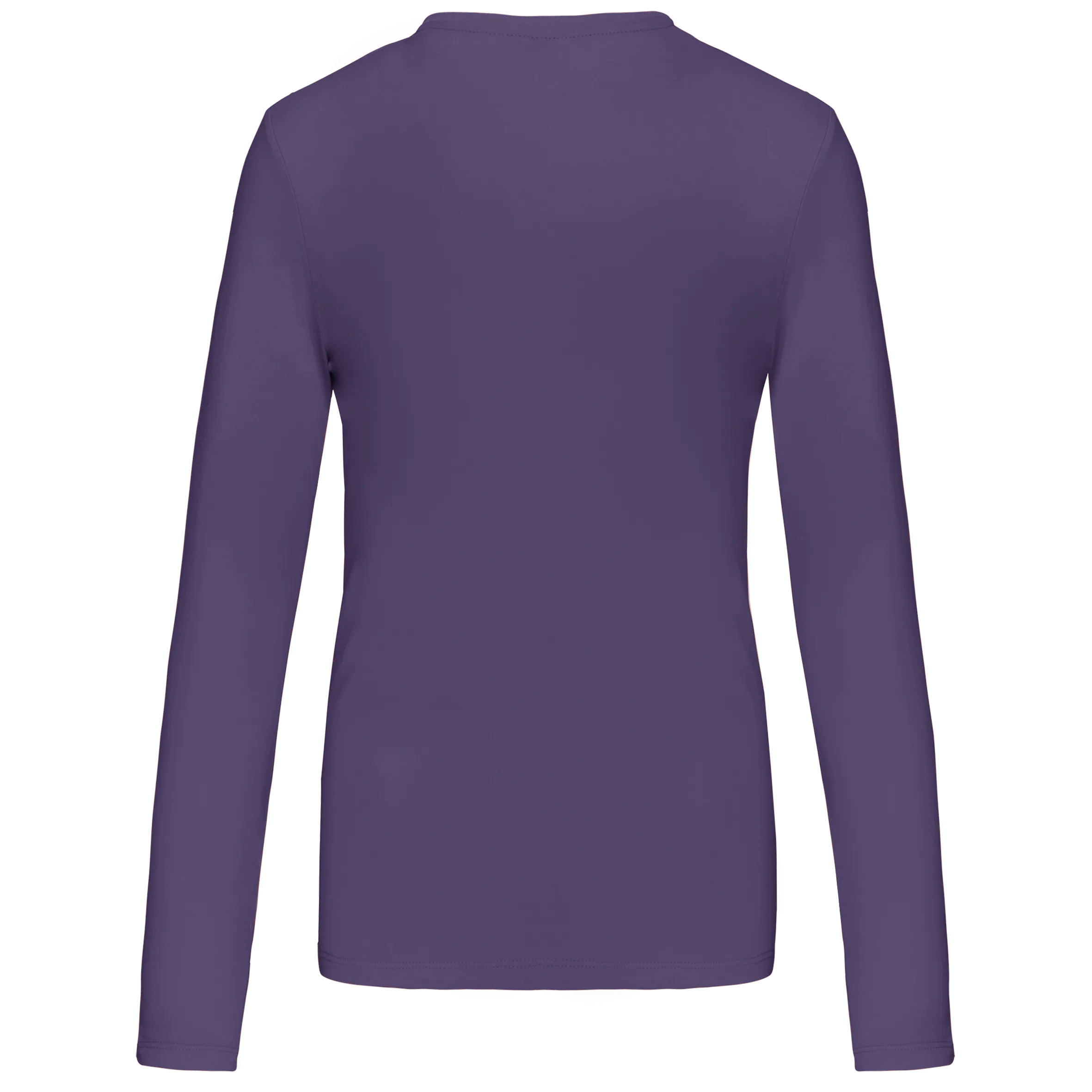 T-shirt de manga comprida decote em V para senhora
