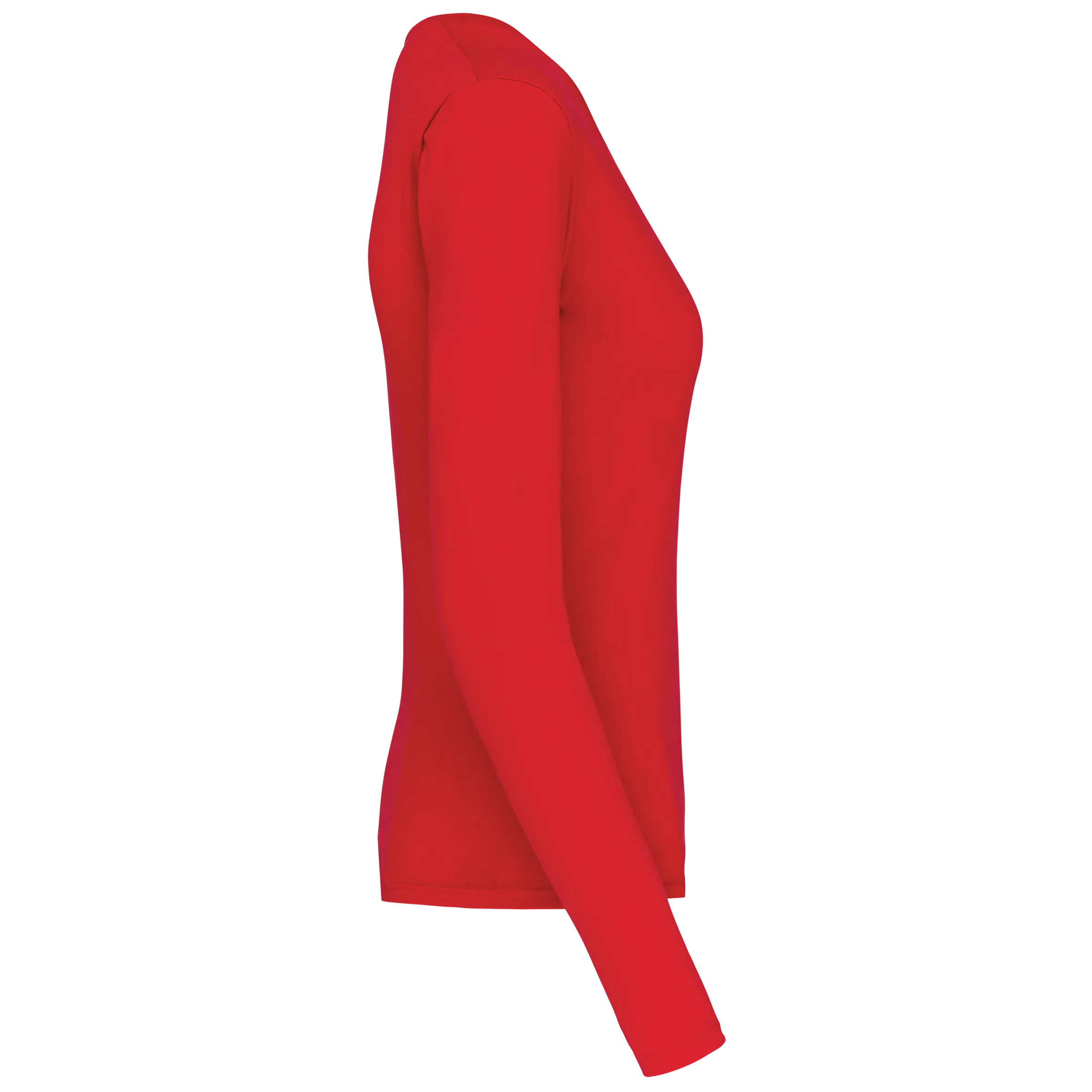 T-shirt de manga comprida decote em V para senhora