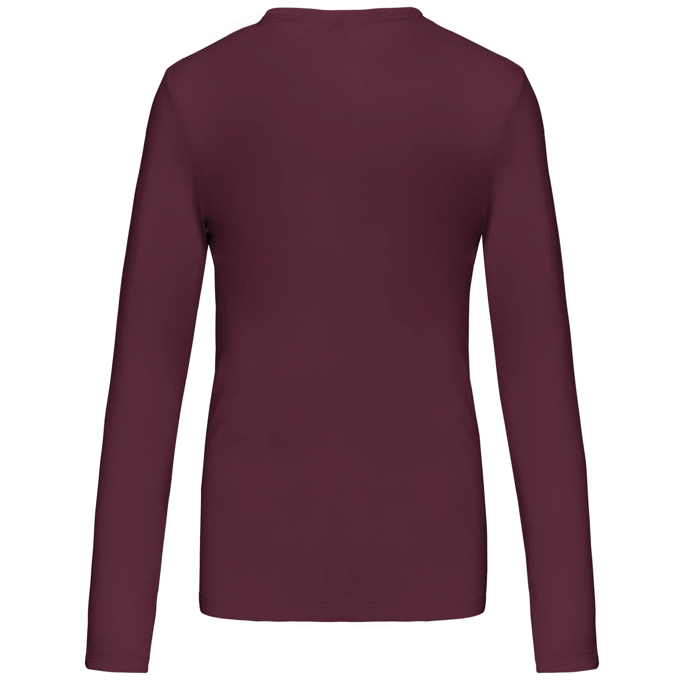 T-shirt de manga comprida decote em V para senhora