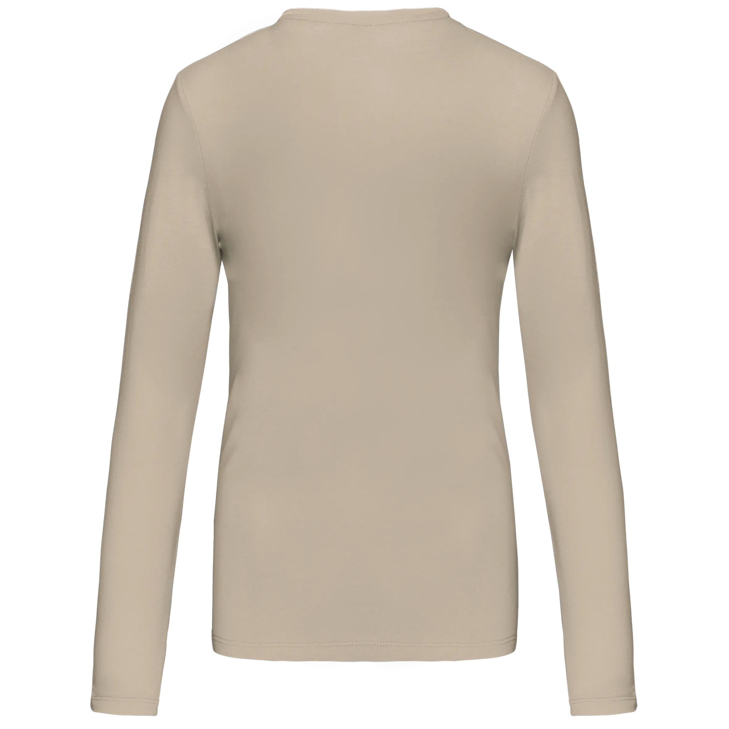 T-shirt de manga comprida decote em V para senhora