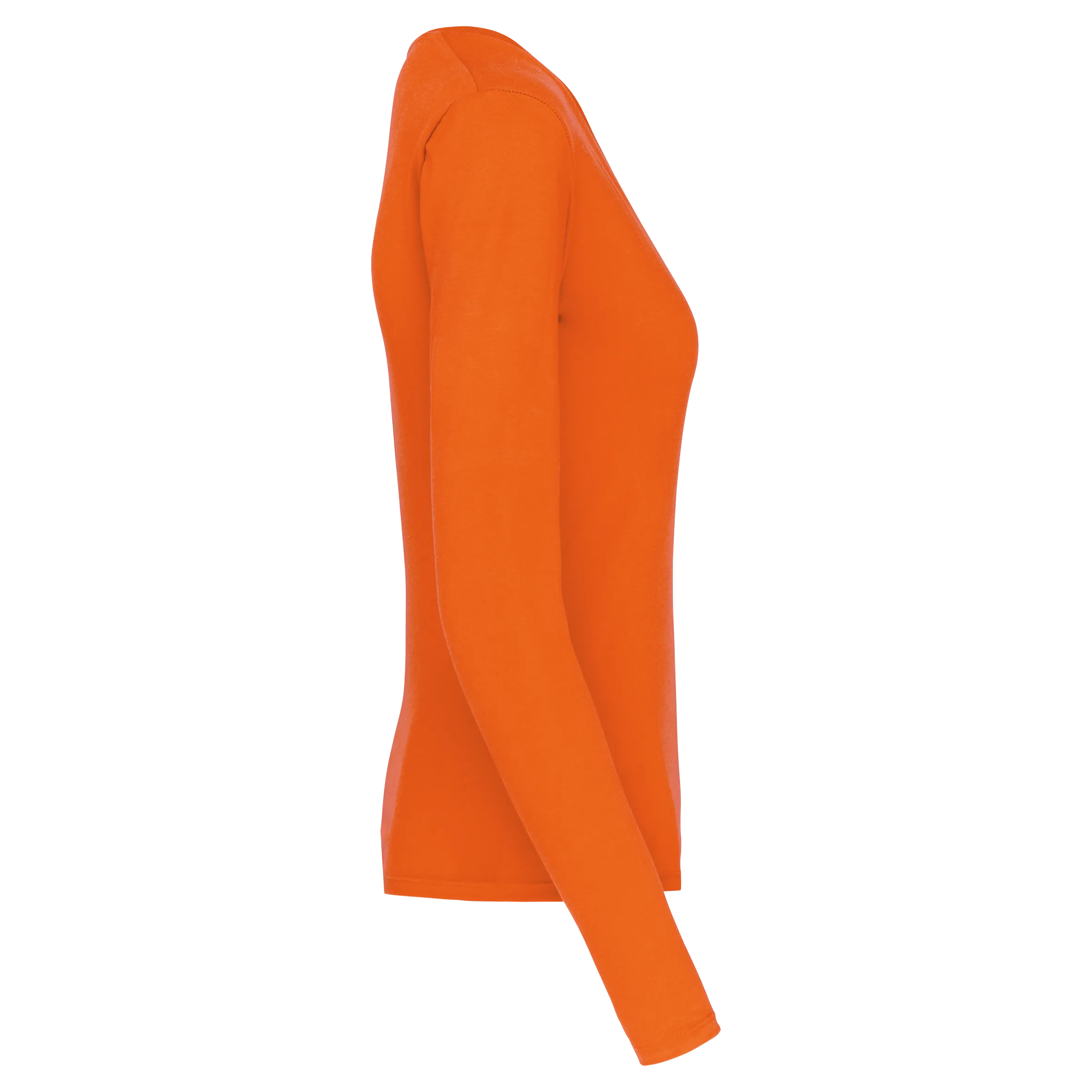 T-shirt de manga comprida decote em V para senhora